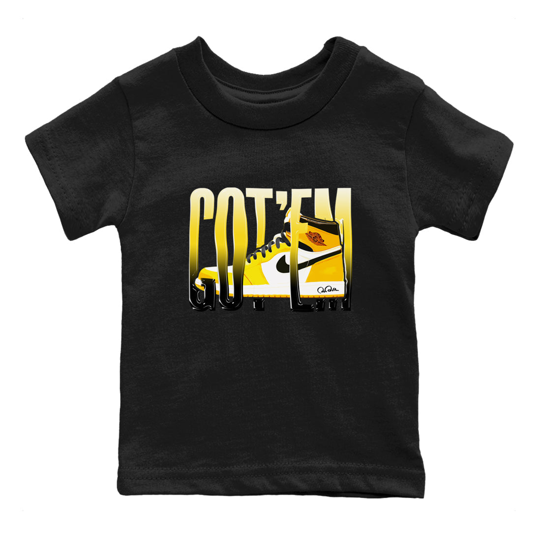 1s Yellow Ochre shirt to match jordans Wiggling Gotem sneaker tees streetwear brand Air Jordan 1 Yellow Ochre Drip Gear Zone Brand baby toddler Black 2 cotton Shirt