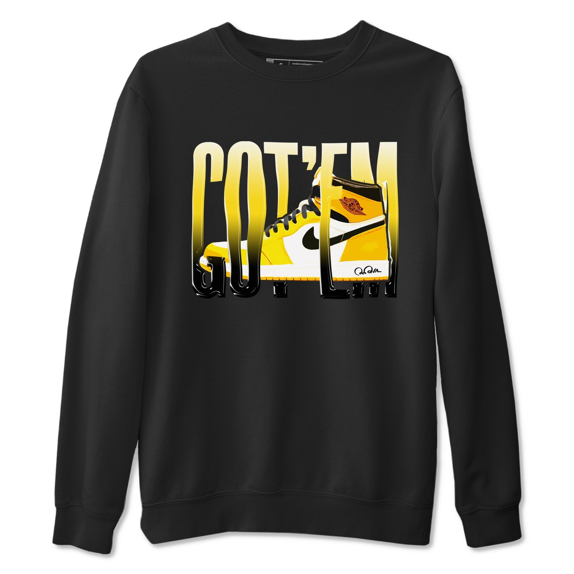 1s Yellow Ochre shirt to match jordans Wiggling Gotem sneaker tees streetwear brand Air Jordan 1 Yellow Ochre Drip Gear Zone Brand unisex cotton Black 2 crew neck shirt
