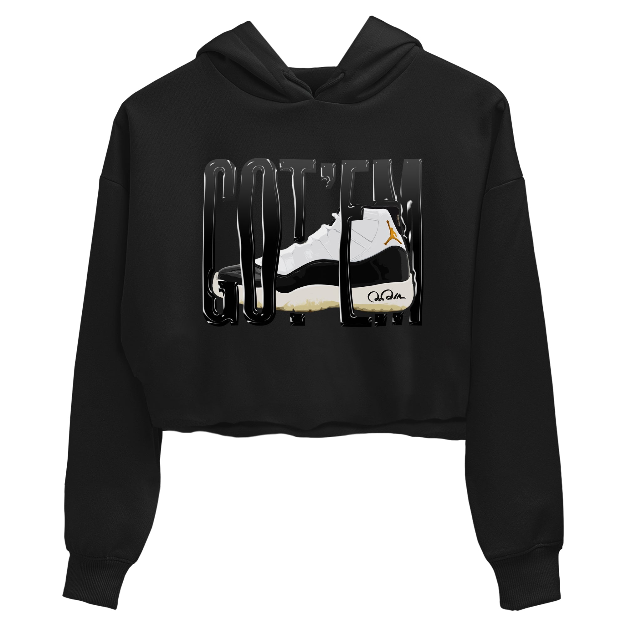 Air Jordan 11 Gratitude shirt to match jordans Wiggling Gotem sneaker tees AJ11 Gratitude Drip Gear Zone Black 2 Crop T-Shirt