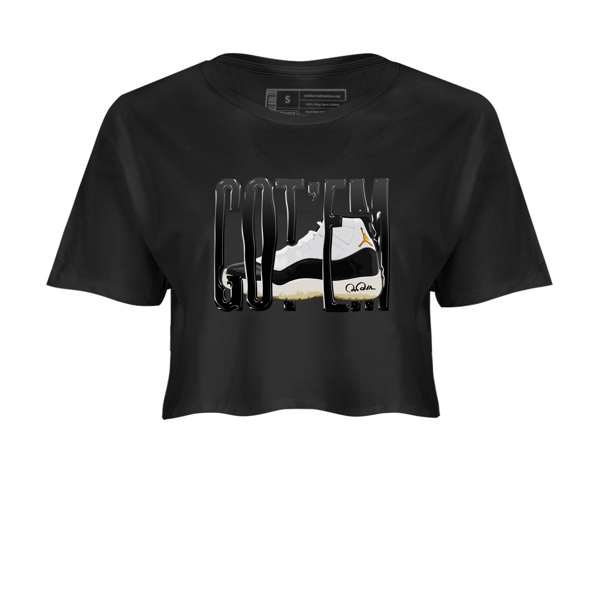 Air Jordan 11 Gratitude shirt to match jordans Wiggling Gotem sneaker tees AJ11 Gratitude Drip Gear Zone Black 2 Crop T-Shirt
