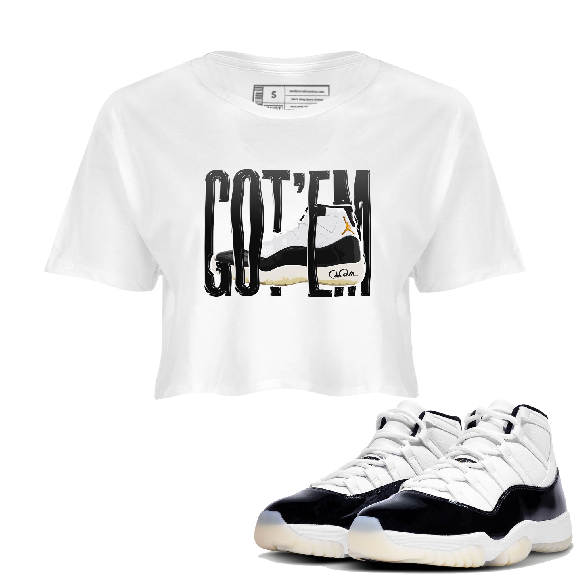 Air Jordan 11 Gratitude shirt to match jordans Wiggling Gotem sneaker tees AJ11 Gratitude Drip Gear Zone White 1 Crop T-Shirt