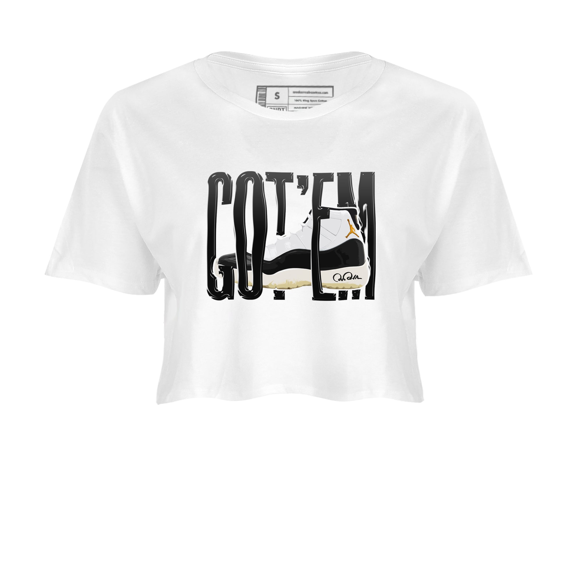 Air Jordan 11 Gratitude shirt to match jordans Wiggling Gotem sneaker tees AJ11 Gratitude Drip Gear Zone White 2 Crop T-Shirt