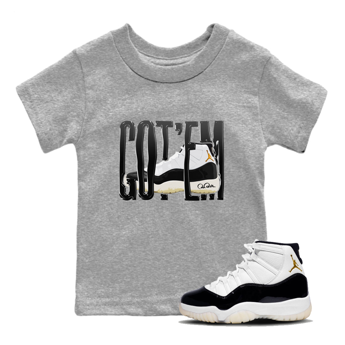 Air Jordan 11 Gratitude shirt to match jordans Wiggling Gotem sneaker tees AJ11 Gratitude Drip Gear Zone Baby Toddler Heather Grey 1 T-Shirt