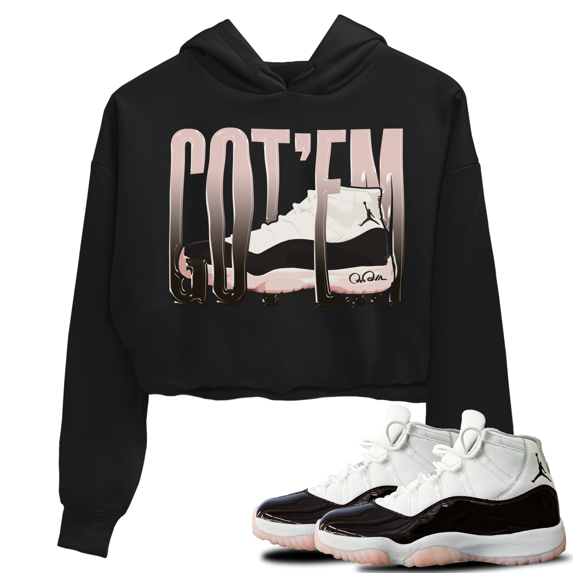 Air Jordan 11 Neapolitan shirt to match jordans Wiggling Gotem sneaker matching t-shirts and clothing AJ11 Neapolitan Drip Gear Zone Black 1 Crop T-Shirt
