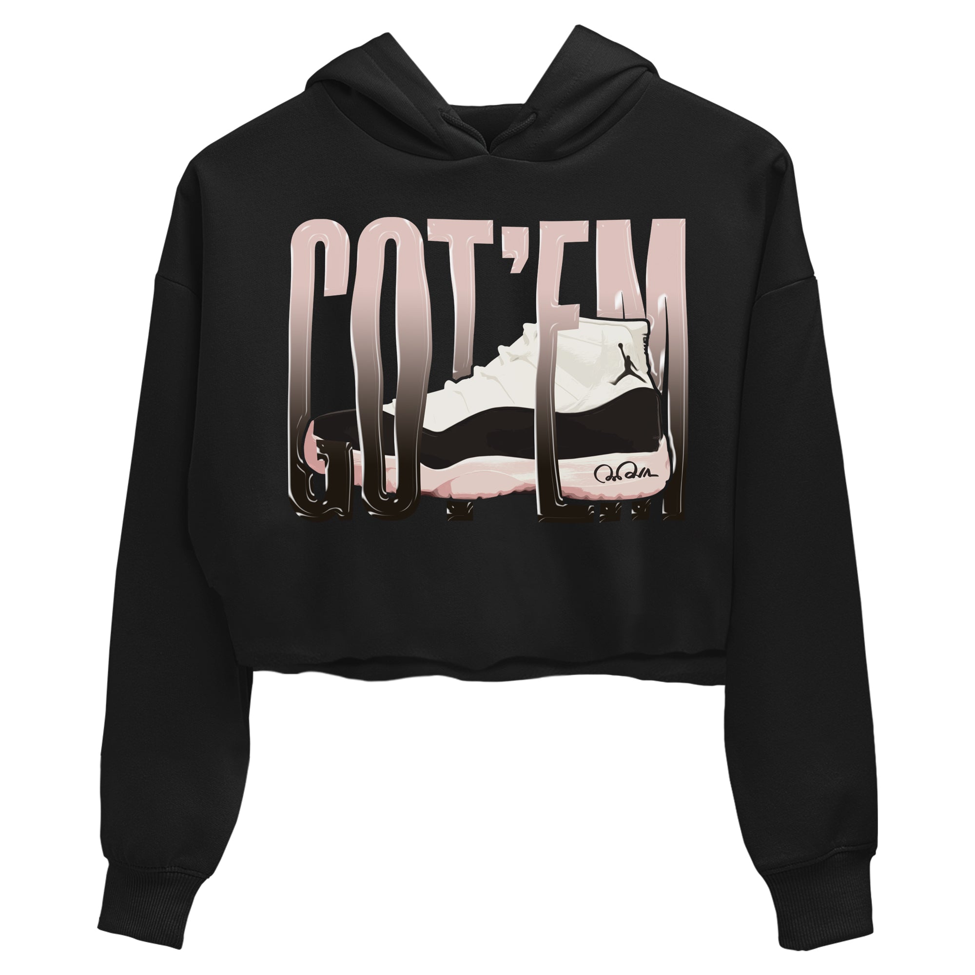 Air Jordan 11 Neapolitan shirt to match jordans Wiggling Gotem sneaker matching t-shirts and clothing AJ11 Neapolitan Drip Gear Zone Black 2 Crop T-Shirt