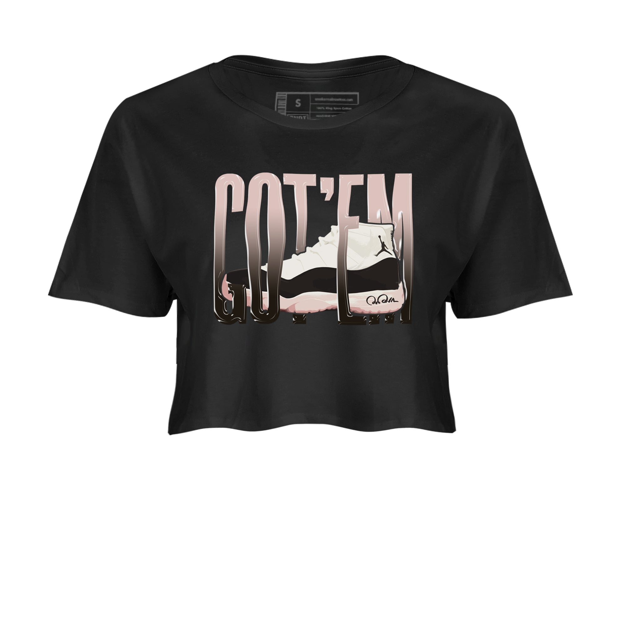 Air Jordan 11 Neapolitan shirt to match jordans Wiggling Gotem sneaker matching t-shirts and clothing AJ11 Neapolitan Drip Gear Zone Black 2 Crop T-Shirt
