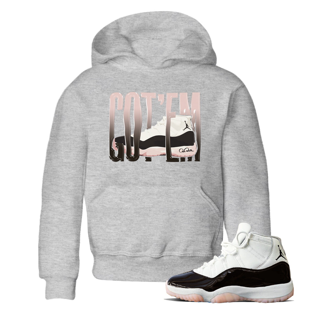 Air Jordan 11 Neapolitan shirt to match jordans Wiggling Gotem sneaker matching t-shirts and clothing AJ11 Neapolitan Drip Gear Zone Youth Kids Toddler Heather Grey 1 T-Shirt