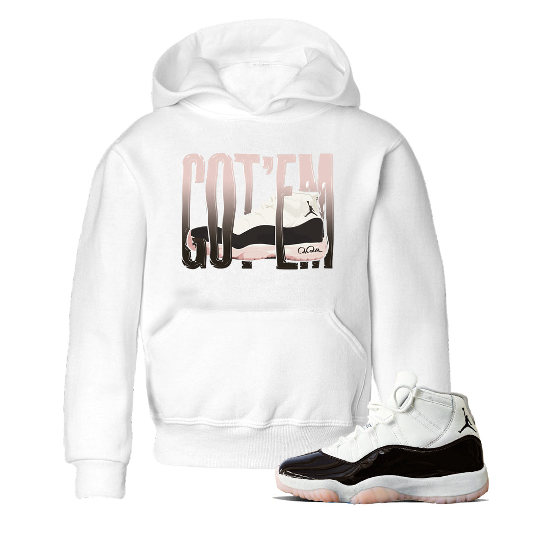 Air Jordan 11 Neapolitan shirt to match jordans Wiggling Gotem sneaker matching t-shirts and clothing AJ11 Neapolitan Drip Gear Zone Youth Kids Toddler White 1 T-Shirt