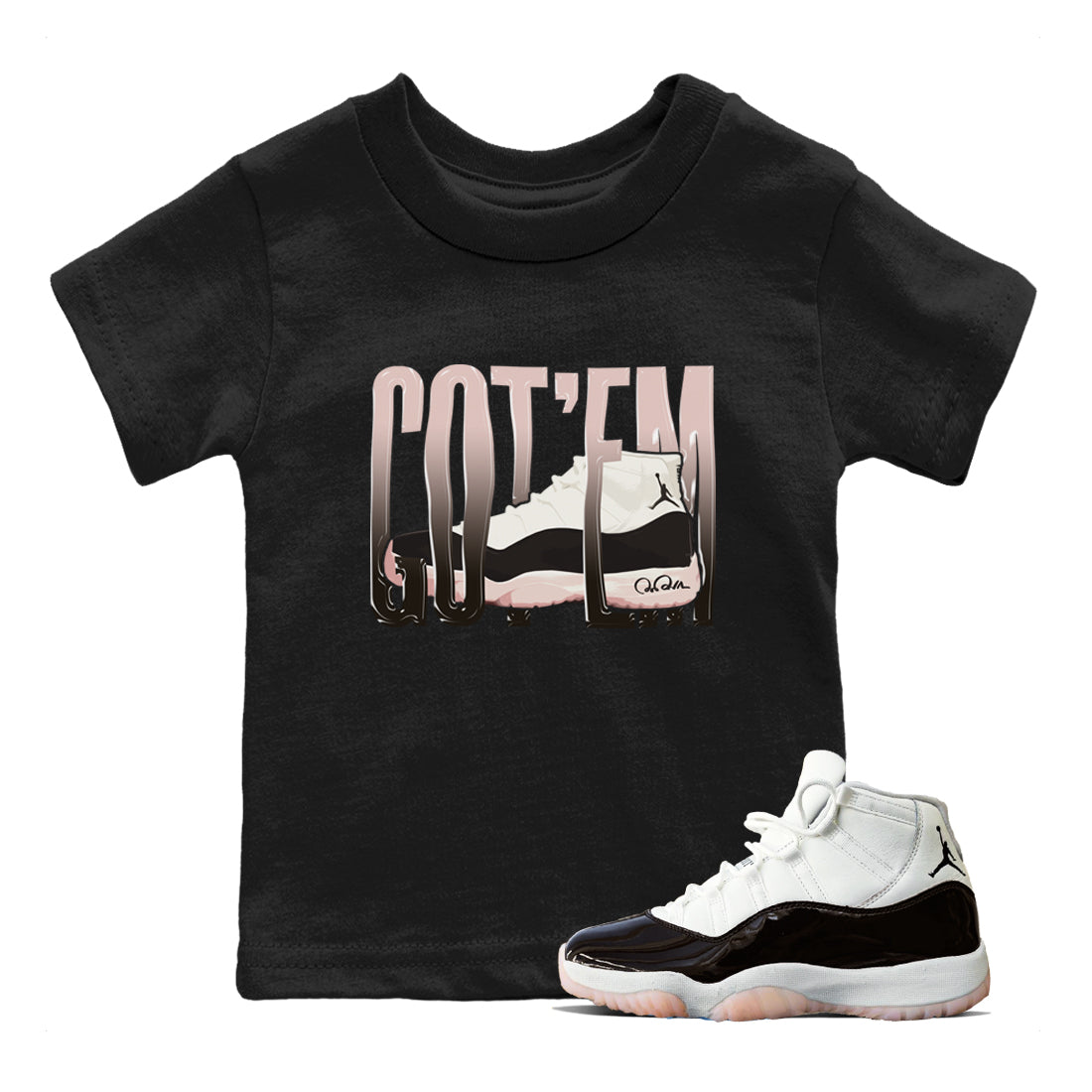 Air Jordan 11 Neapolitan shirt to match jordans Wiggling Gotem sneaker matching t-shirts and clothing AJ11 Neapolitan Drip Gear Zone Youth Kids Toddler Black 1 T-Shirt