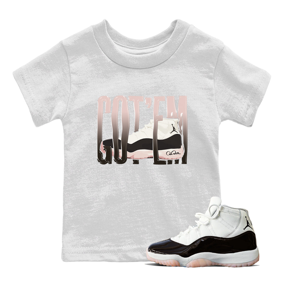 Air Jordan 11 Neapolitan shirt to match jordans Wiggling Gotem sneaker matching t-shirts and clothing AJ11 Neapolitan Drip Gear Zone Youth Kids Toddler White 1 T-Shirt