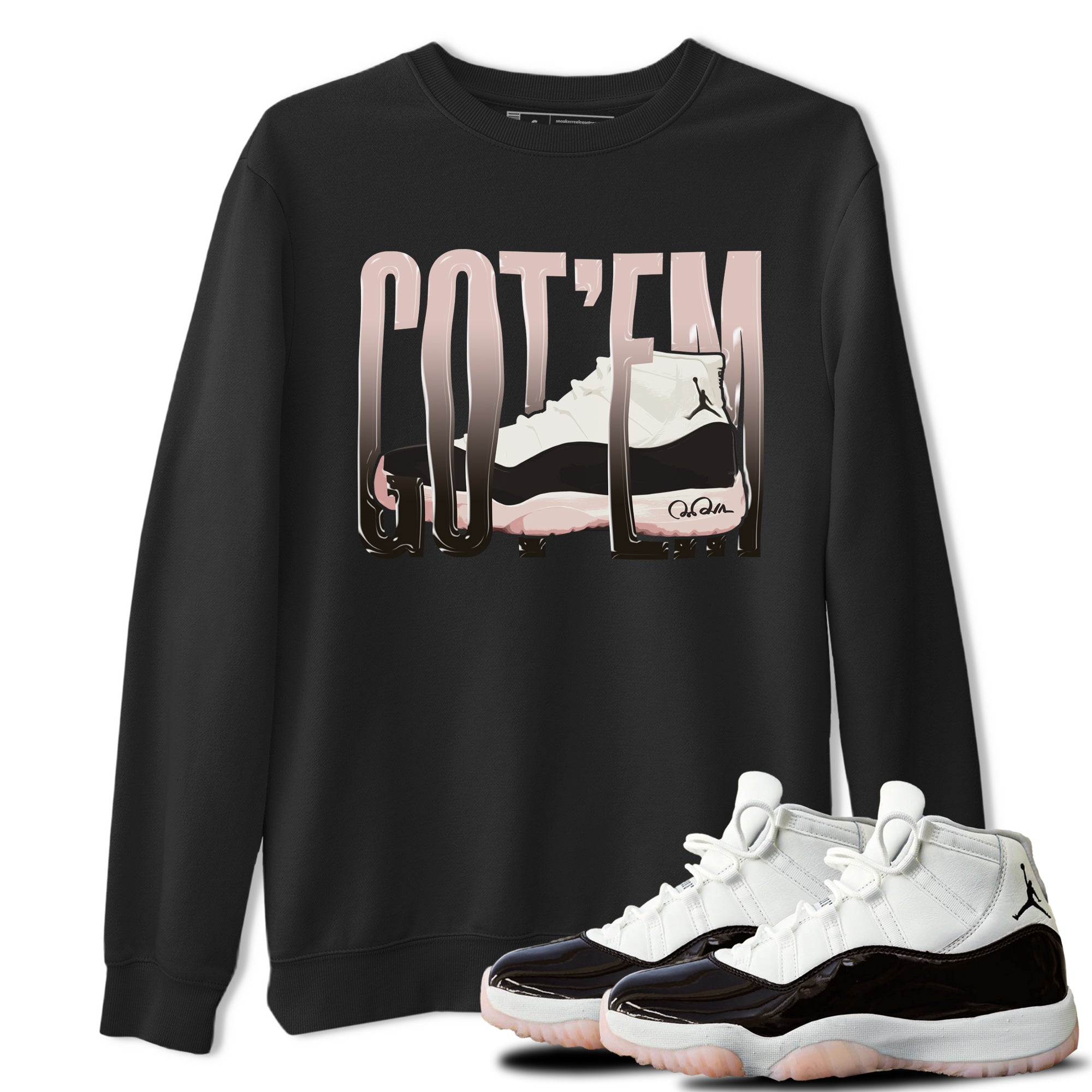 Air Jordan 11 Neapolitan shirt to match jordans Wiggling Gotem sneaker matching t-shirts and clothing AJ11 Neapolitan Drip Gear Zone Cotton Casual Unisex Black 1 T-Shirt
