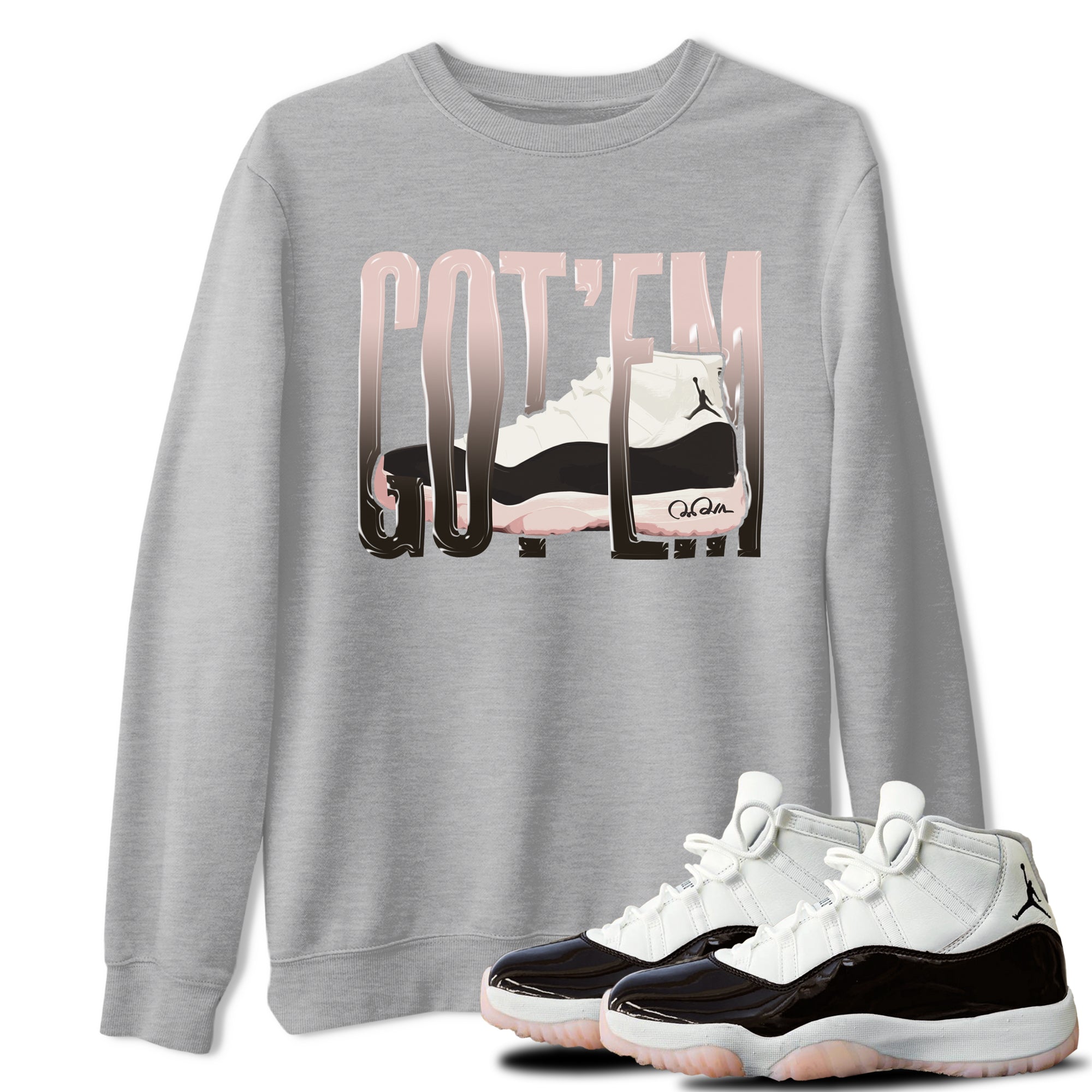 Air Jordan 11 Neapolitan shirt to match jordans Wiggling Gotem sneaker matching t-shirts and clothing AJ11 Neapolitan Drip Gear Zone Cotton Casual Unisex Heather Grey 1 T-Shirt