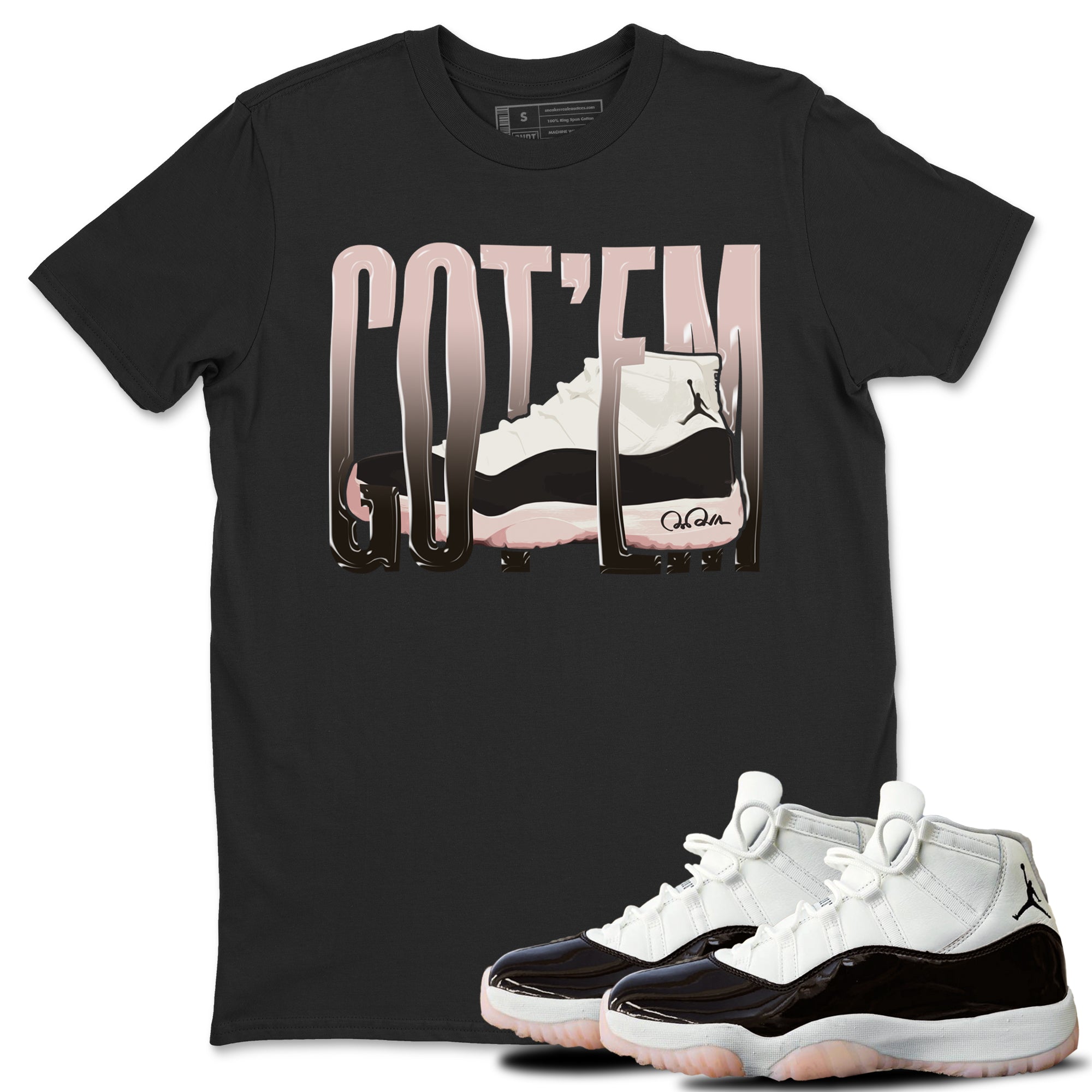 Air Jordan 11 Neapolitan shirt to match jordans Wiggling Gotem sneaker matching t-shirts and clothing AJ11 Neapolitan Drip Gear Zone Cotton Casual Unisex Black 1 T-Shirt