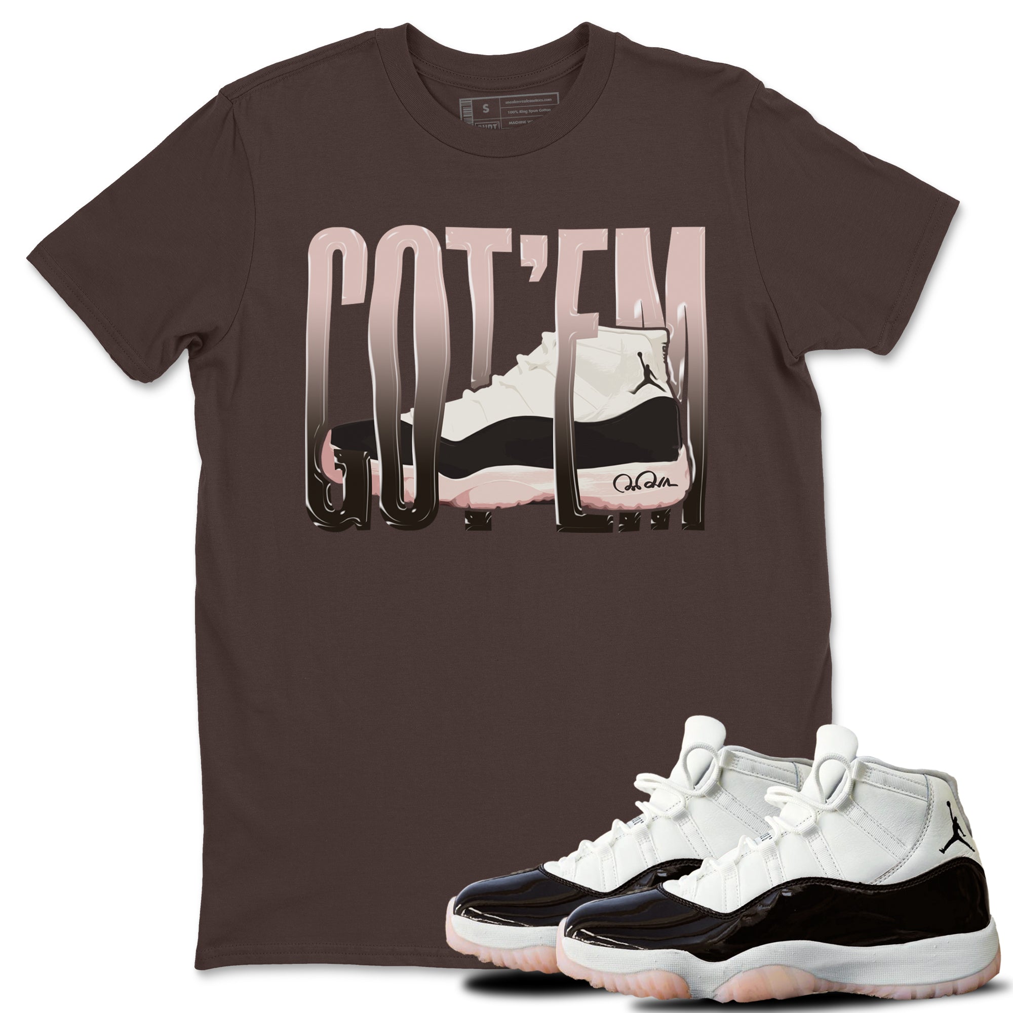 Air Jordan 11 Neapolitan shirt to match jordans Wiggling Gotem sneaker matching t-shirts and clothing AJ11 Neapolitan Drip Gear Zone Cotton Casual Unisex Dark Chocolate 1 T-Shirt
