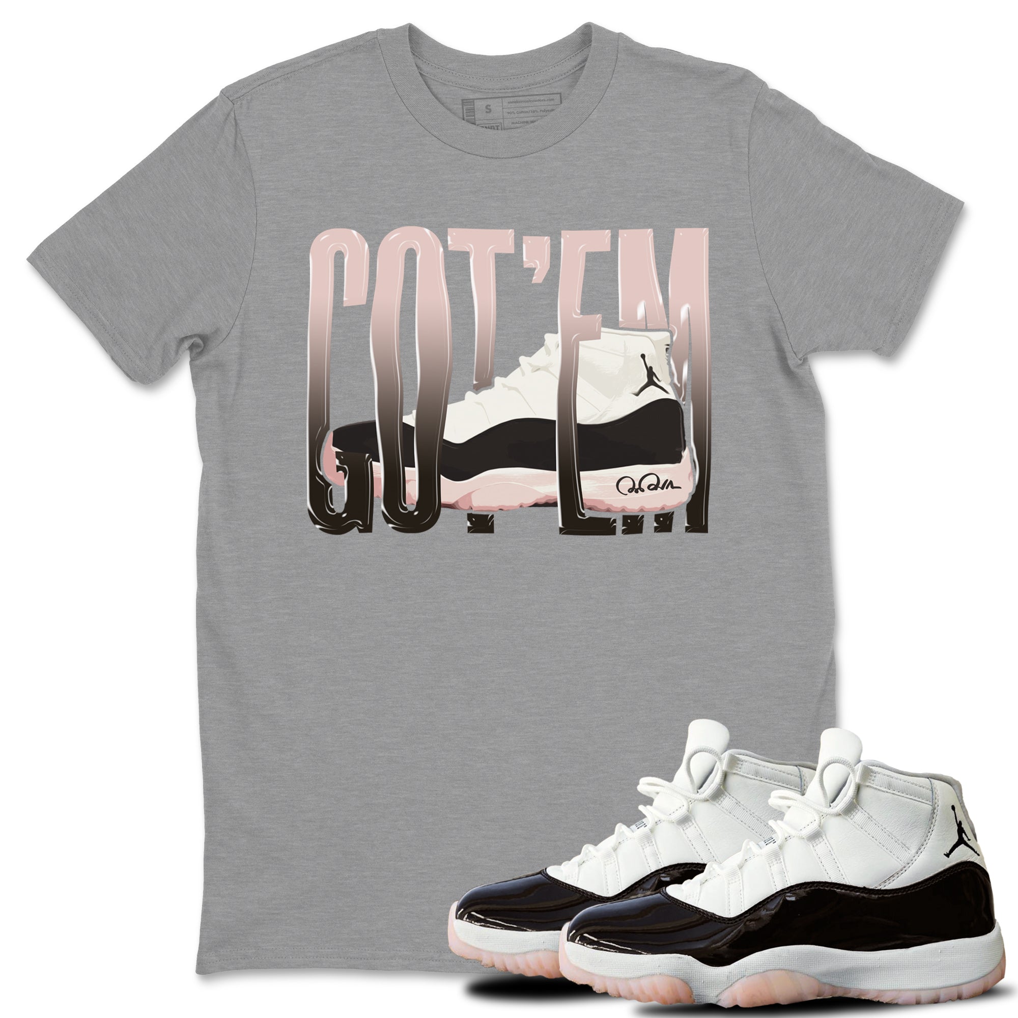 Air Jordan 11 Neapolitan shirt to match jordans Wiggling Gotem sneaker matching t-shirts and clothing AJ11 Neapolitan Drip Gear Zone Cotton Casual Unisex Heather Grey 1 T-Shirt