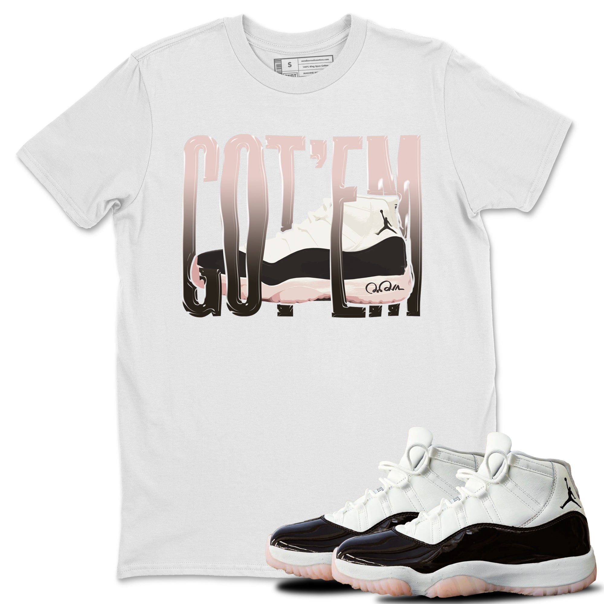 Air Jordan 11 Neapolitan shirt to match jordans Wiggling Gotem sneaker matching t-shirts and clothing AJ11 Neapolitan Drip Gear Zone Cotton Casual Unisex White 1 T-Shirt
