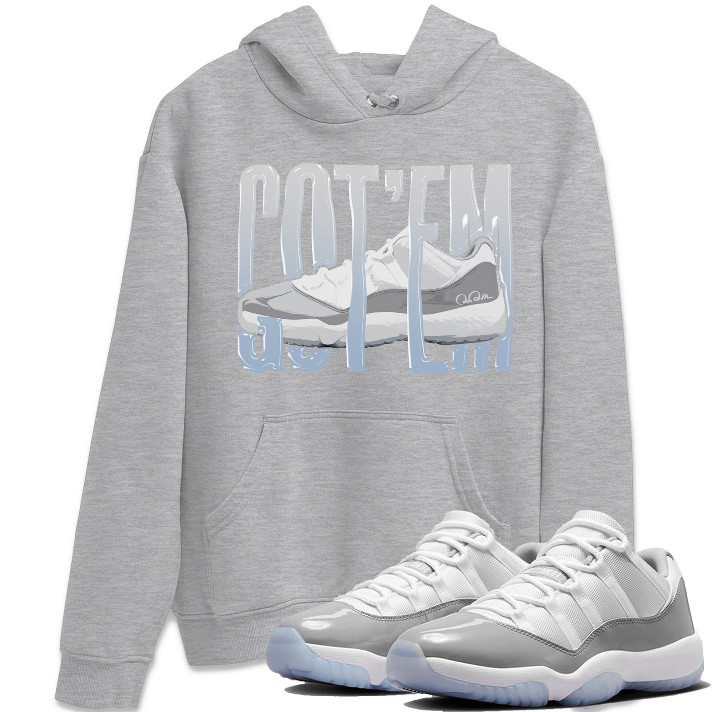 Air Jordan 11 White Cement Sneaker Match Tees Wiggling Gotem Streetwear Sneaker Shirt Air Jordan 11 Cement Grey Sneaker Release Tees Unisex Shirts Heather Grey 1