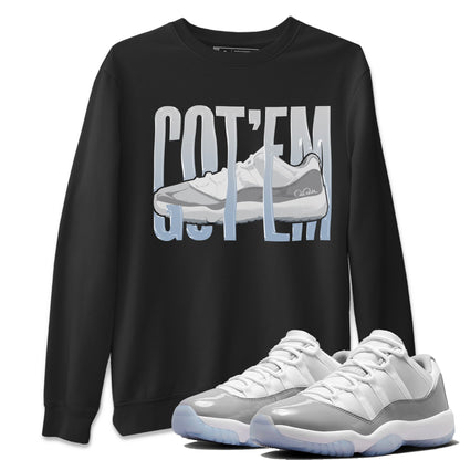 Air Jordan 11 White Cement Sneaker Match Tees Wiggling Gotem Streetwear Sneaker Shirt Air Jordan 11 Cement Grey Sneaker Release Tees Unisex Shirts Black 1