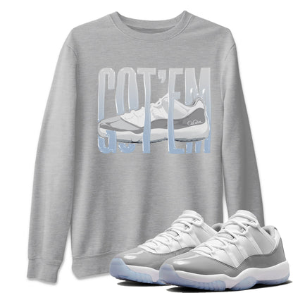 Air Jordan 11 White Cement Sneaker Match Tees Wiggling Gotem Streetwear Sneaker Shirt Air Jordan 11 Cement Grey Sneaker Release Tees Unisex Shirts Heather Grey 1