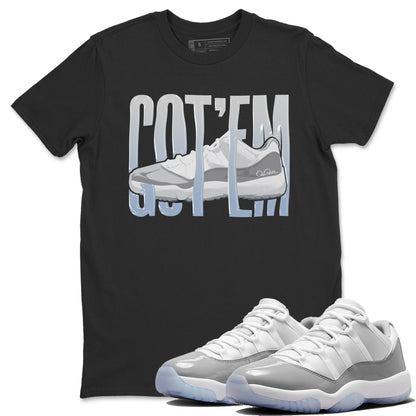 Air Jordan 11 White Cement Sneaker Match Tees Wiggling Gotem Streetwear Sneaker Shirt Air Jordan 11 Cement Grey Sneaker Release Tees Unisex Shirts Black 1