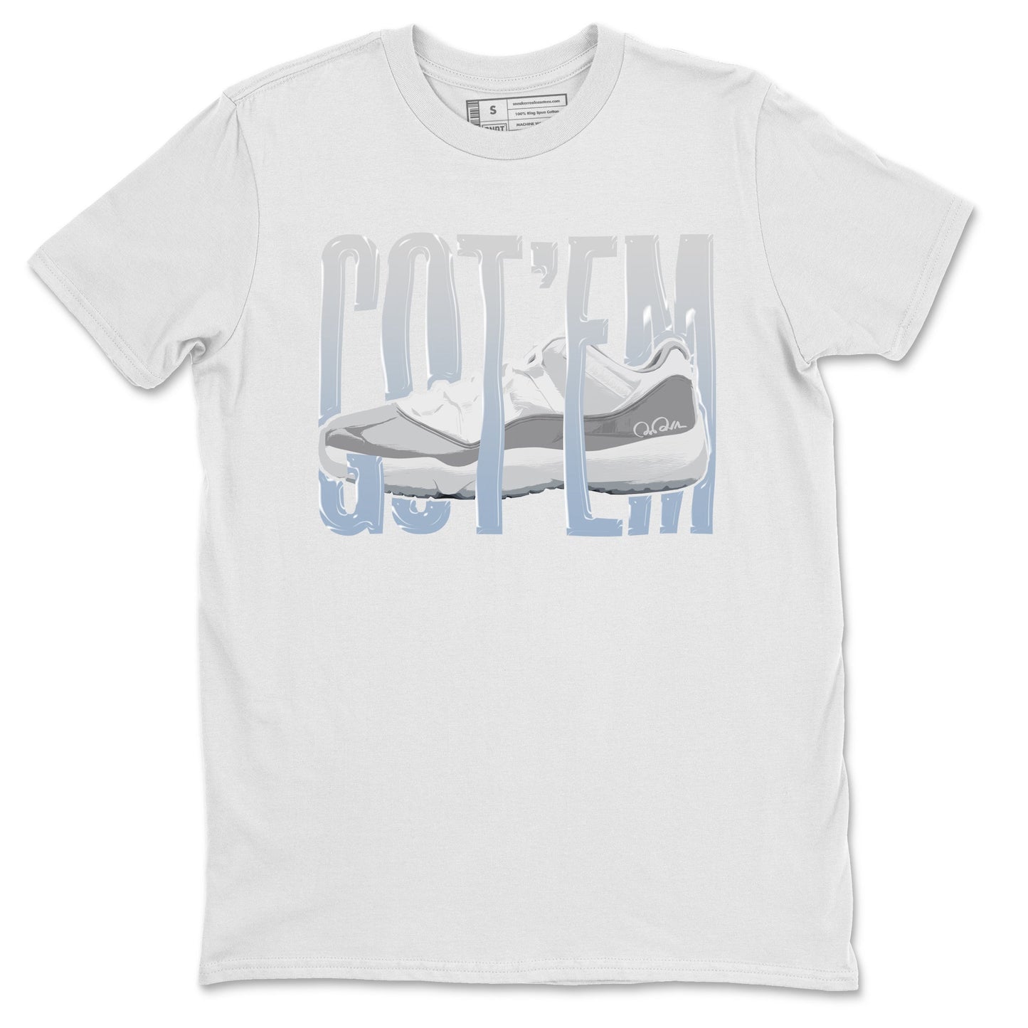 Air Jordan 11 White Cement Sneaker Match Tees Wiggling Gotem Streetwear Sneaker Shirt Air Jordan 11 Cement Grey Sneaker Release Tees Unisex Shirts White 2