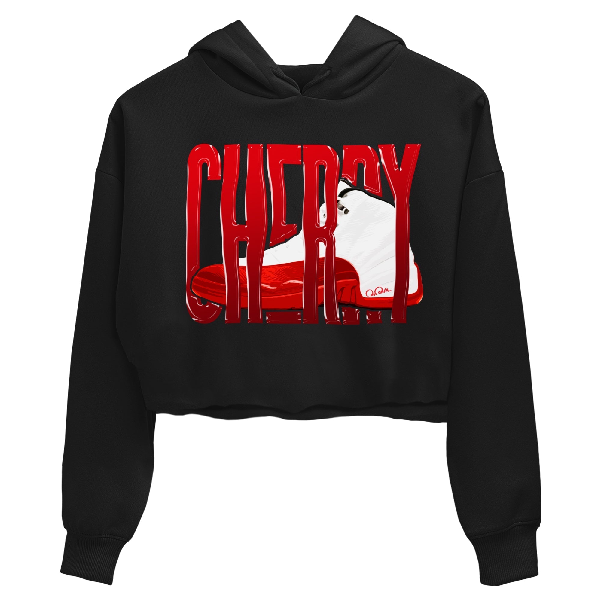 Air Jordan 12 Cherry Sneaker Match Tees Wiggling Gotem Streetwear Sneaker Shirt AJ12 Cherry Sneaker Release Tees Women's Shirts Black 2