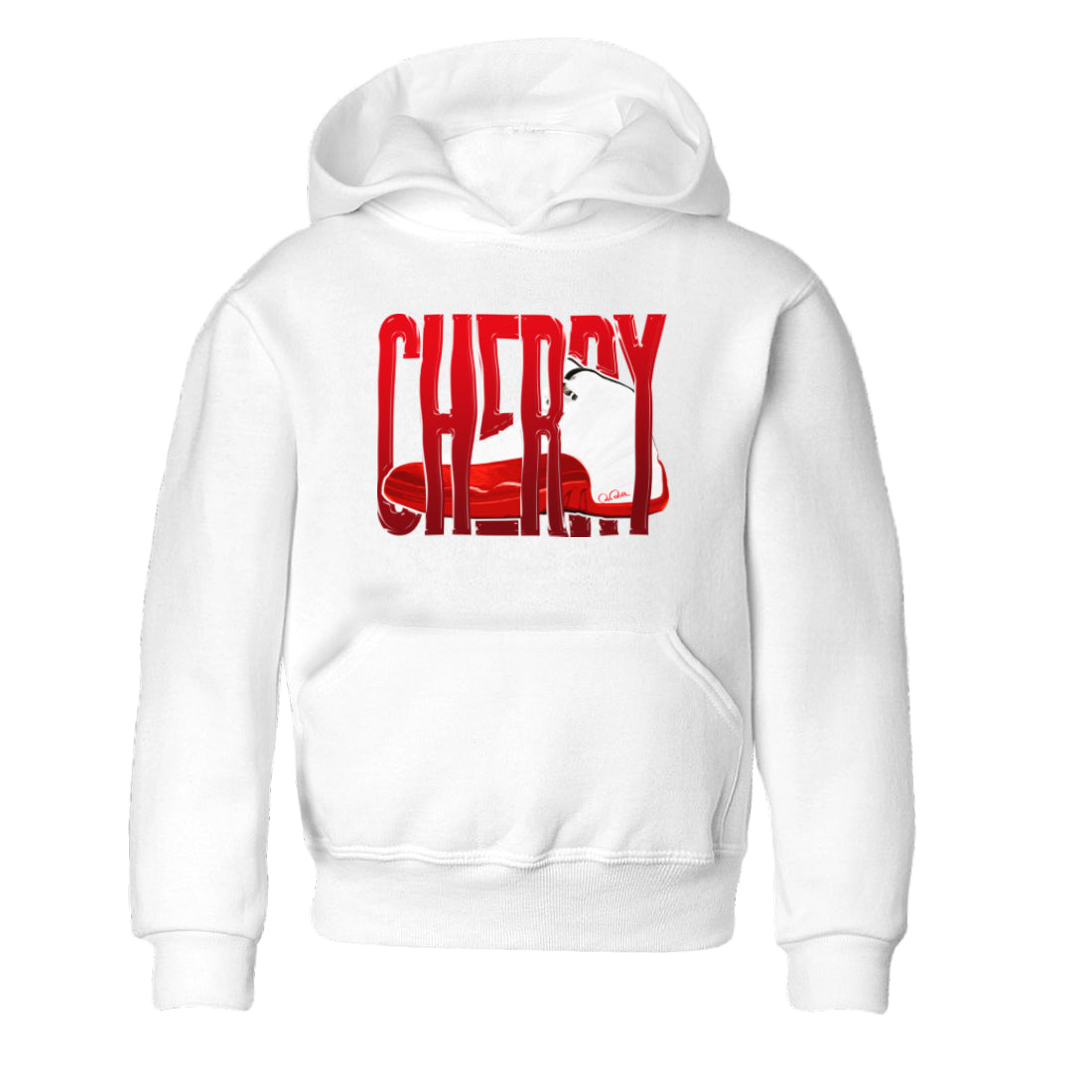Air Jordan 12 Cherry Sneaker Match Tees Wiggling Gotem Streetwear Sneaker Shirt AJ12 Cherry Sneaker Release Tees Kids Shirts White 2