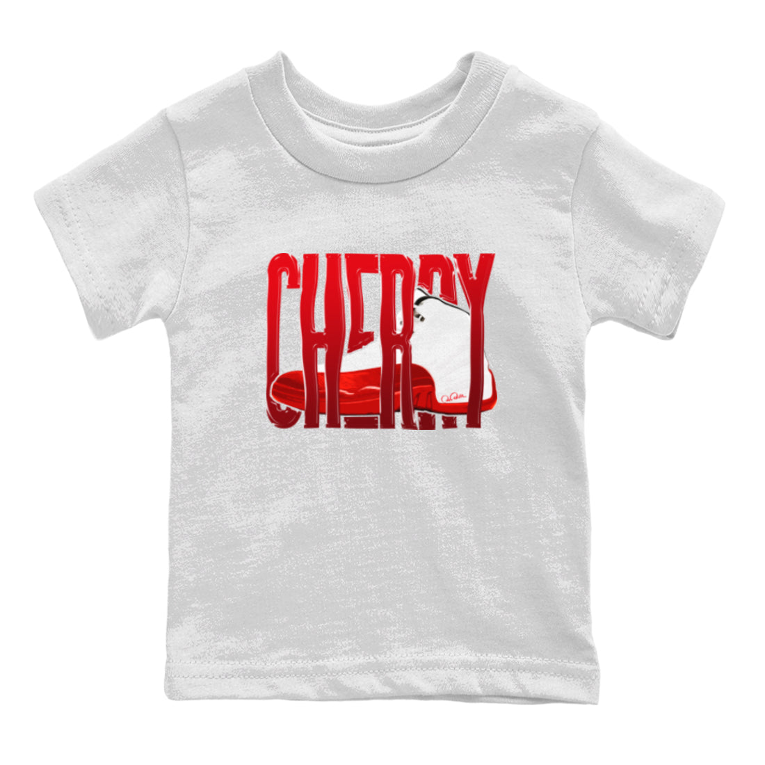 Air Jordan 12 Cherry Sneaker Match Tees Wiggling Gotem Streetwear Sneaker Shirt AJ12 Cherry Sneaker Release Tees Kids Shirts White 2