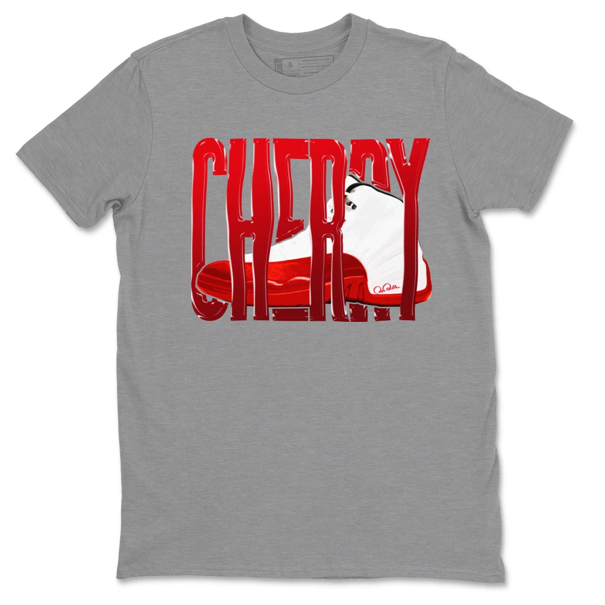 Air Jordan 12 Cherry Sneaker Match Tees Wiggling Gotem Streetwear Sneaker Shirt AJ12 Cherry Sneaker Release Tees Unisex Shirts Heather Grey 2