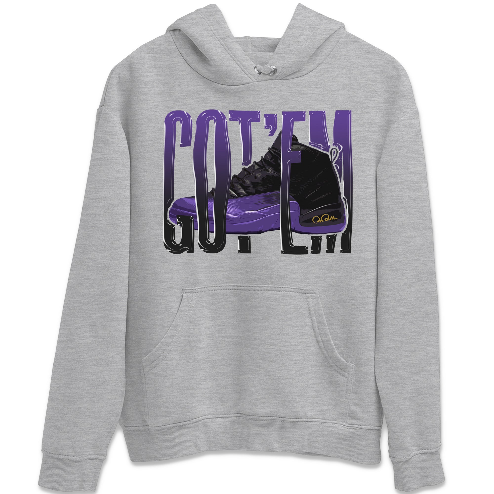 Air Jordan 12 Field Purple Sneaker Match Tees Wiggling Gotem Streetwear Sneaker Shirt AJJordan 12 Lakers Sneaker Release Tees Unisex Shirts Heather Grey 2