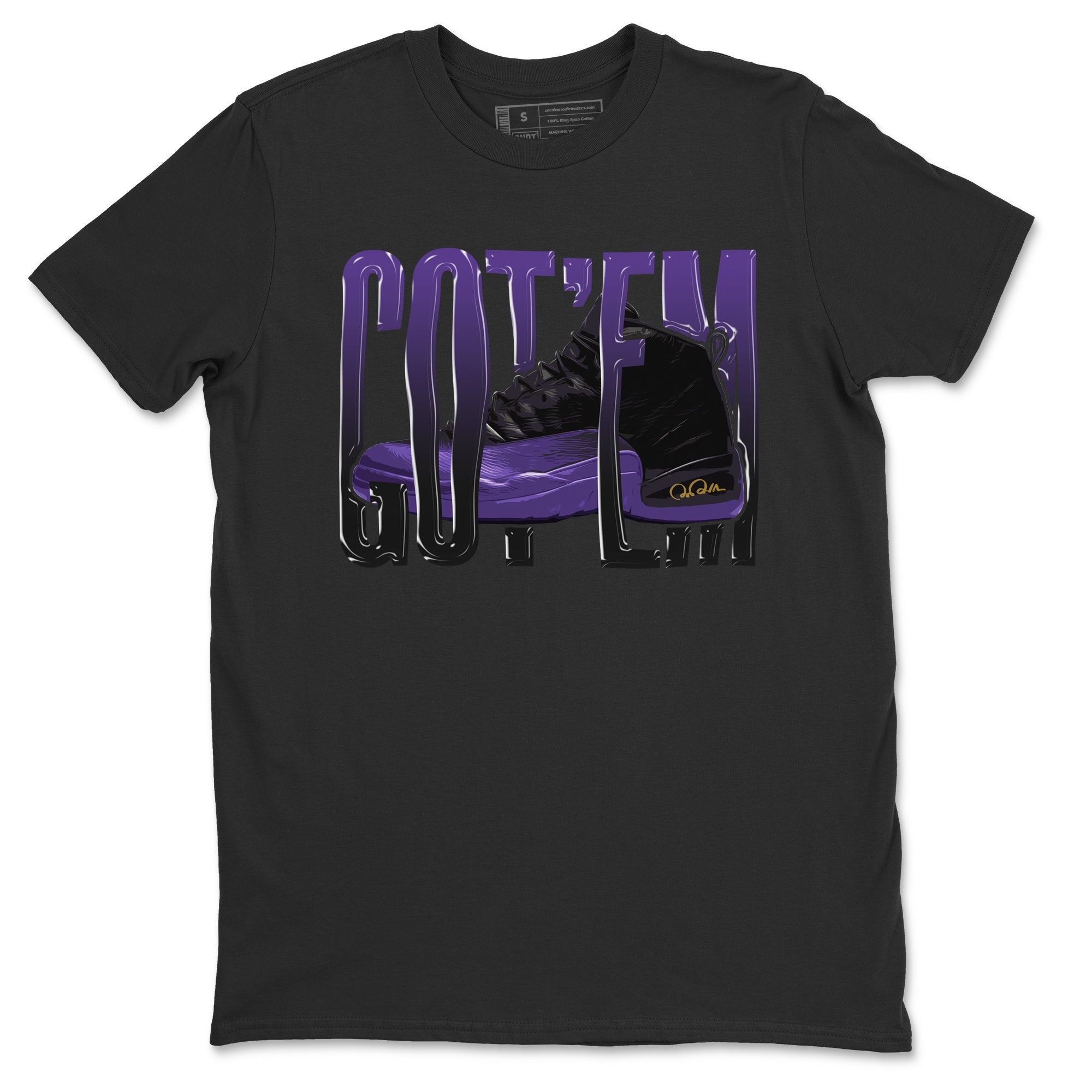 Air Jordan 12 Field Purple Sneaker Match Tees Wiggling Gotem Streetwear Sneaker Shirt AJJordan 12 Lakers Sneaker Release Tees Unisex Shirts Black 2