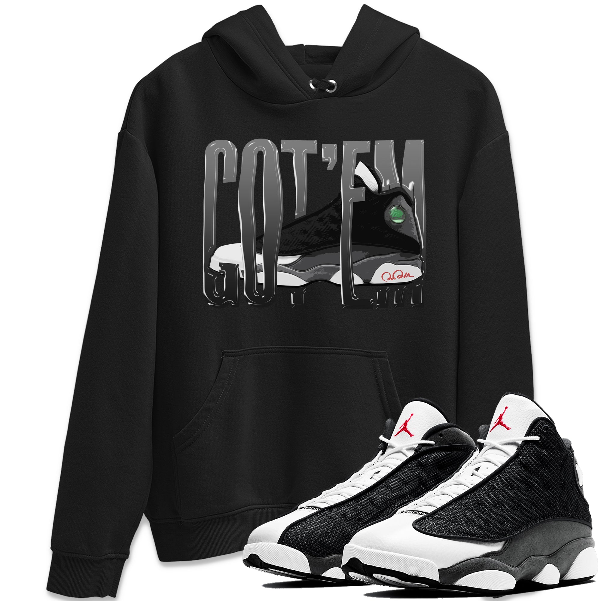 Air Jordan 13 Black Flint Sneaker Match Tees Wiggling Gotem Streetwear Sneaker Shirt AJ13 Retro Black Flint Sneaker Release Tees Unisex Shirts Black 1