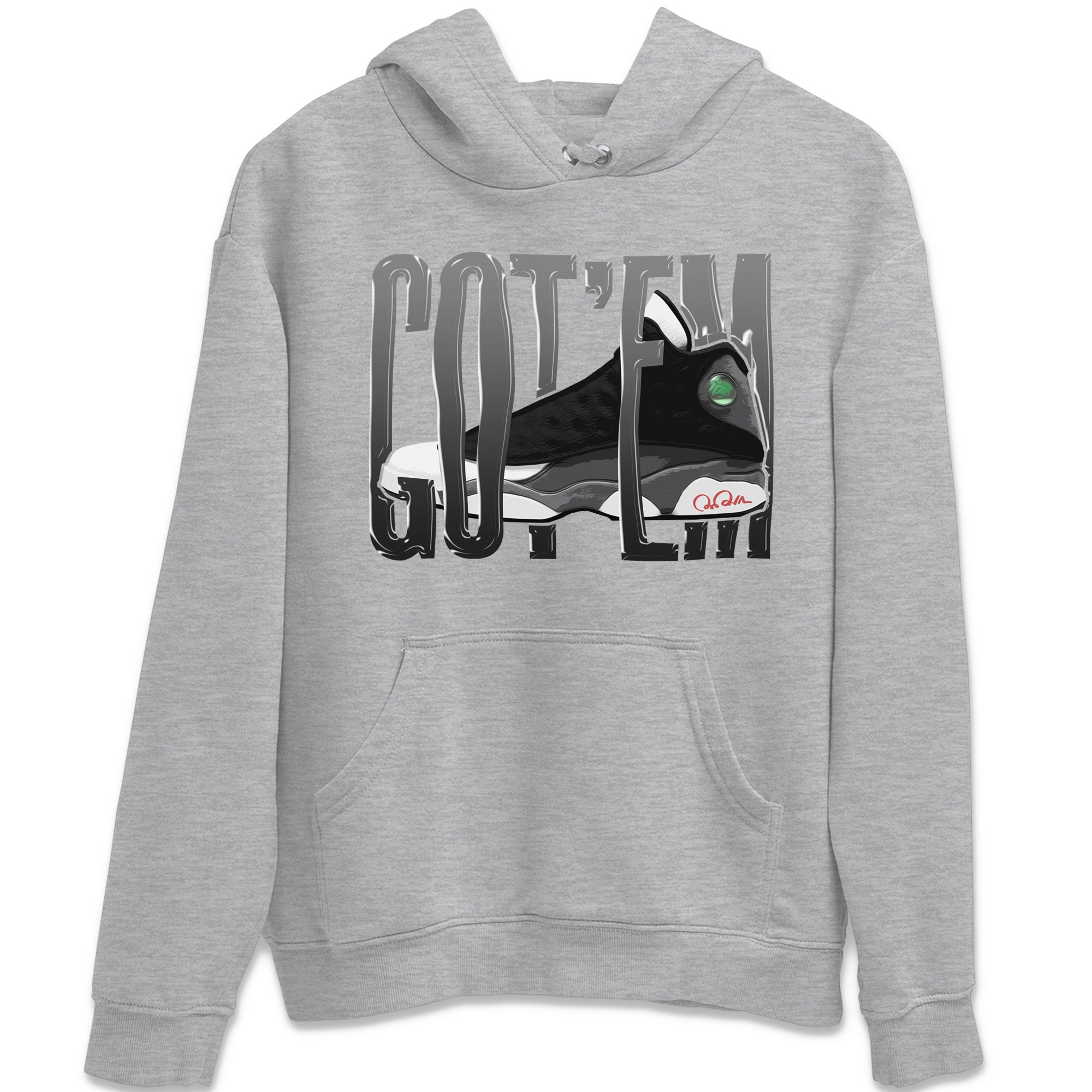 Air Jordan 13 Black Flint Sneaker Match Tees Wiggling Gotem Streetwear Sneaker Shirt AJ13 Retro Black Flint Sneaker Release Tees Unisex Shirts Heather Grey 2