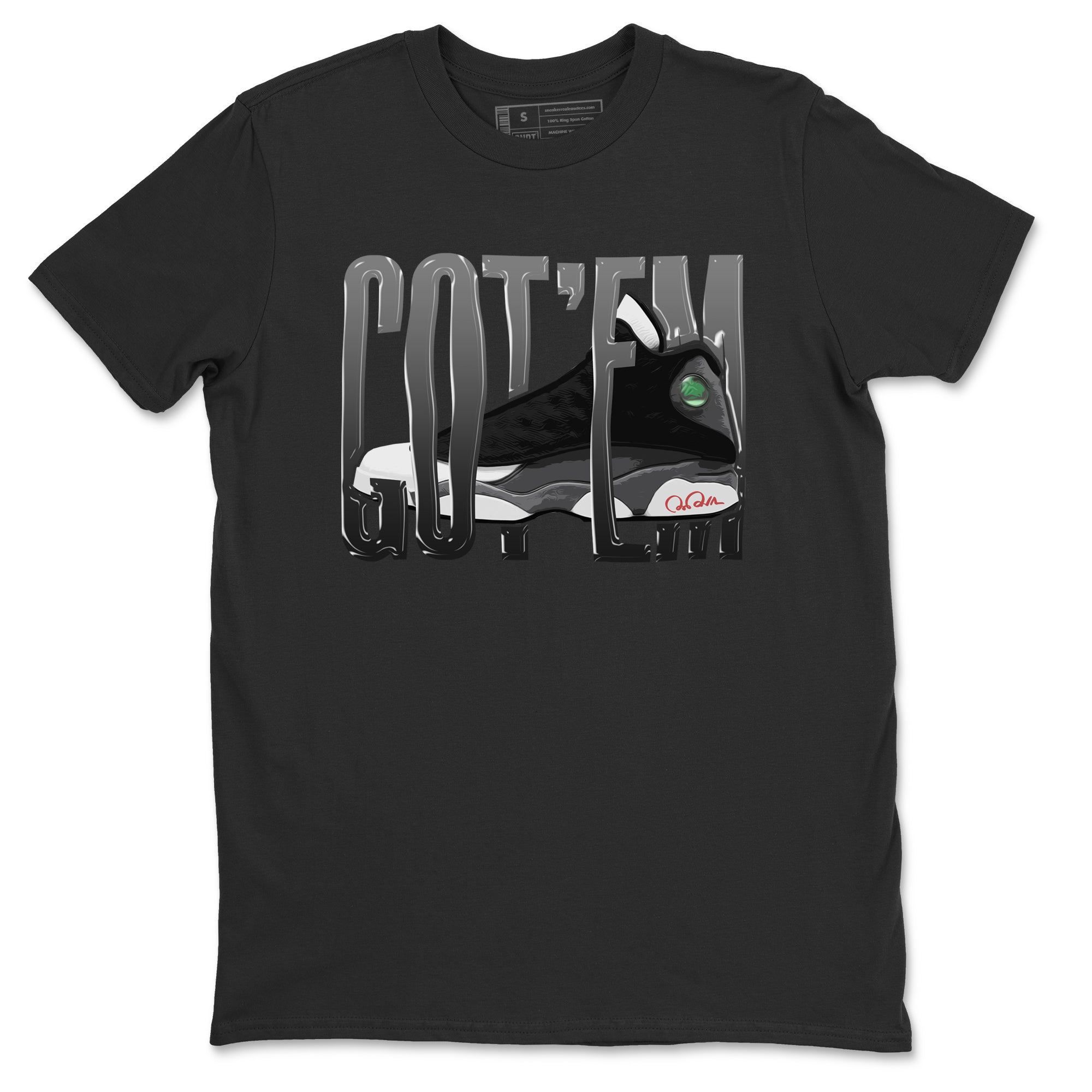Air Jordan 13 Black Flint Sneaker Match Tees Wiggling Gotem Streetwear Sneaker Shirt AJ13 Retro Black Flint Sneaker Release Tees Unisex Shirts Black 2