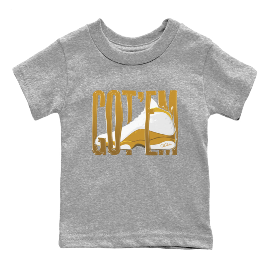 Air Jordan 13 Wheat Sneaker Match Tees Wiggling Gotem Streetwear Sneaker Shirt AJ13 Wheat Sneaker Release Tees Kids Shirts Heather Grey 2