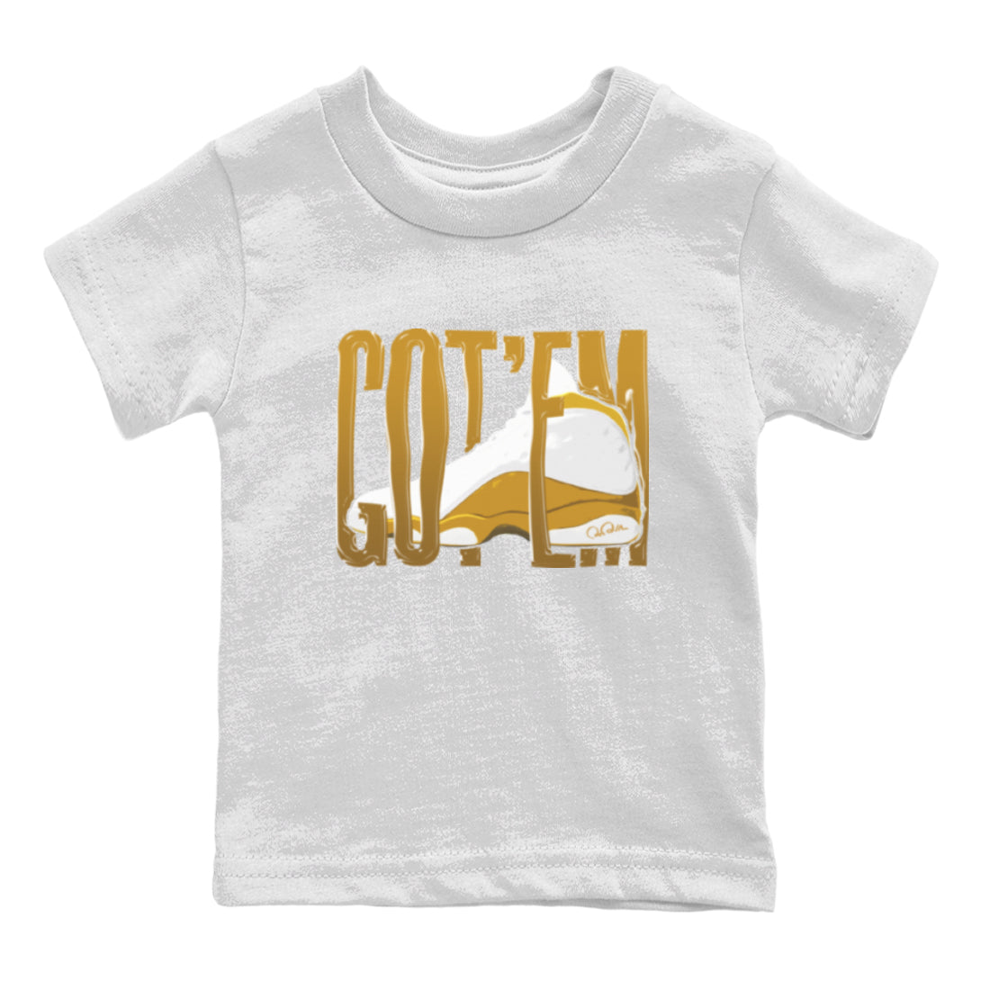 Air Jordan 13 Wheat Sneaker Match Tees Wiggling Gotem Streetwear Sneaker Shirt AJ13 Wheat Sneaker Release Tees Kids Shirts White 2