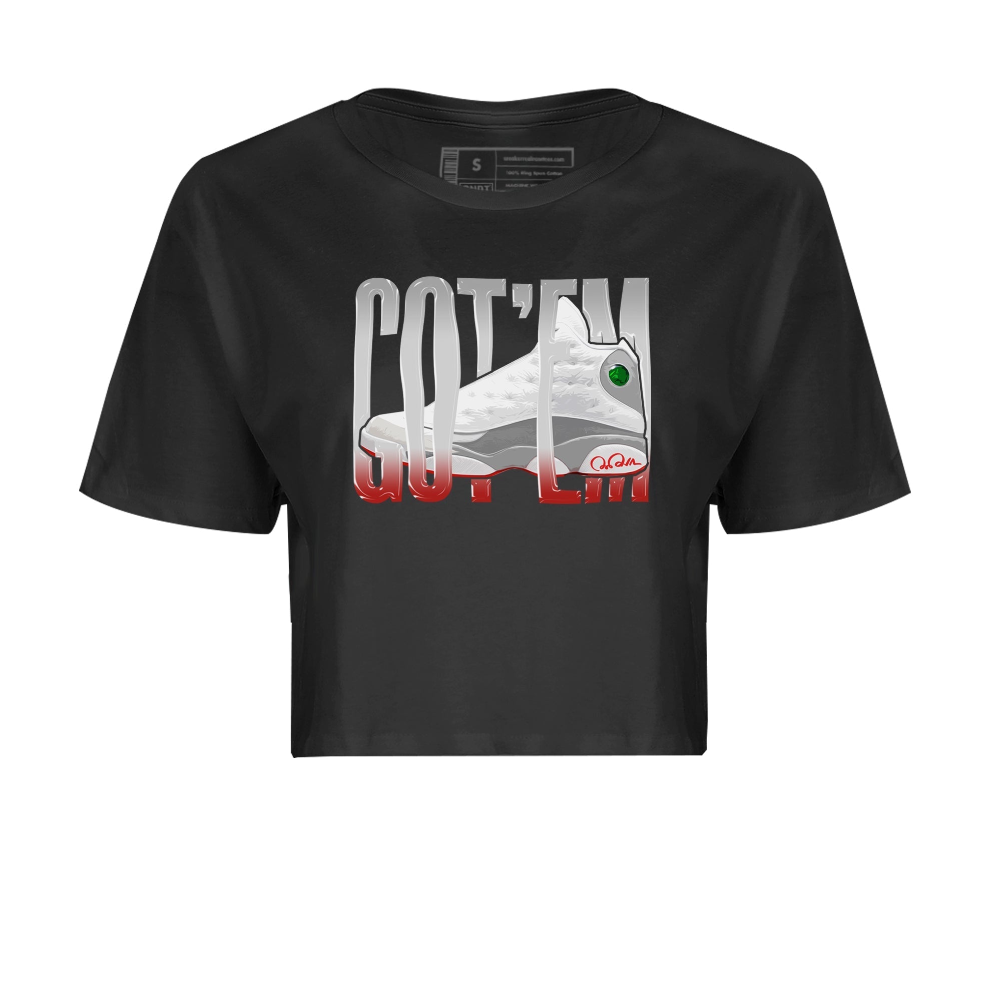 Air Jordan 13 Wolf Grey Sneaker Match Tees Wiggling Gotem Streetwear Sneaker Shirt AJ13 Wolf Grey Sneaker Release Tees Women's Shirts Black 2