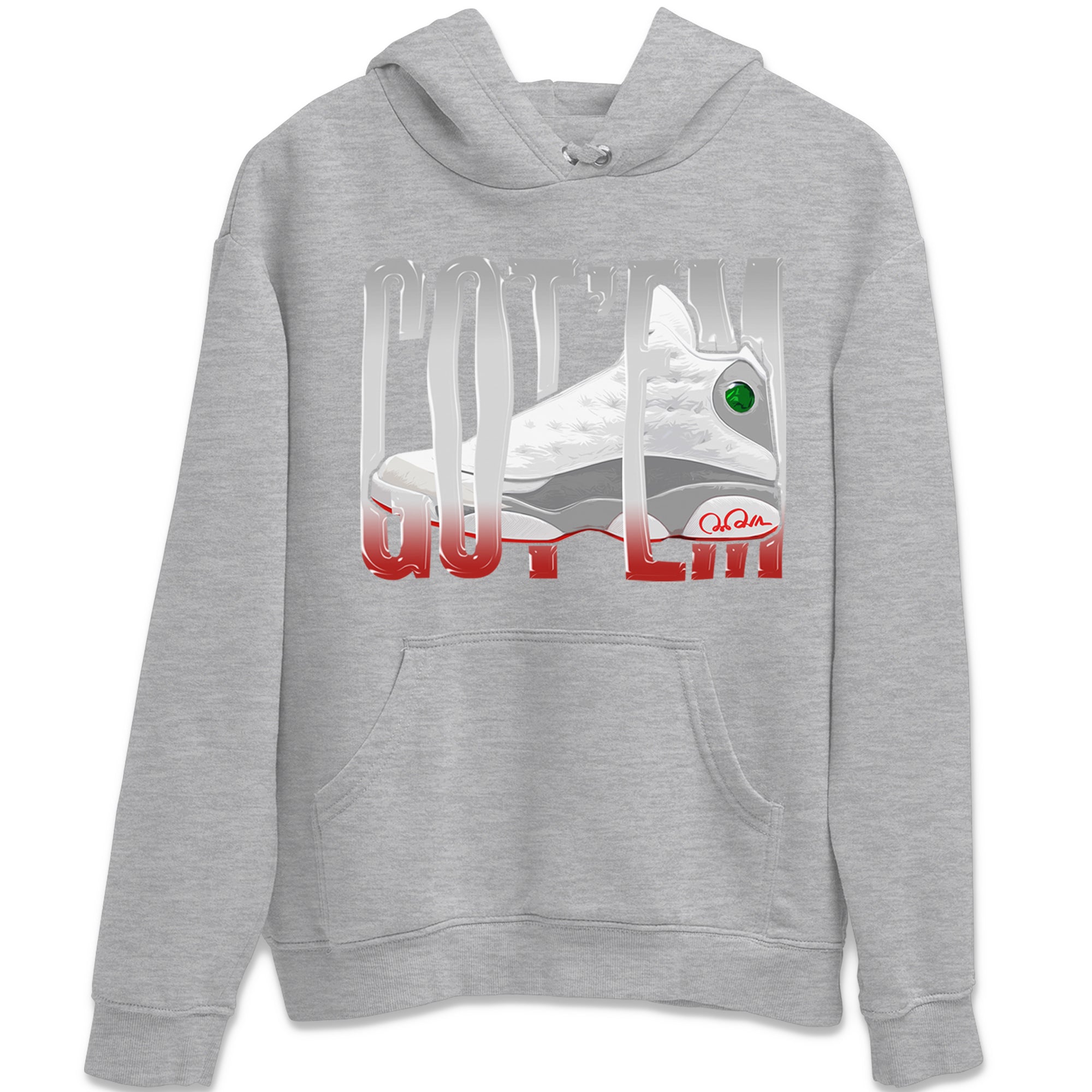 Air Jordan 13 Wolf Grey Sneaker Match Tees Wiggling Gotem Streetwear Sneaker Shirt AJ13 Wolf Grey Sneaker Release Tees Unisex Shirts Heather Grey 2