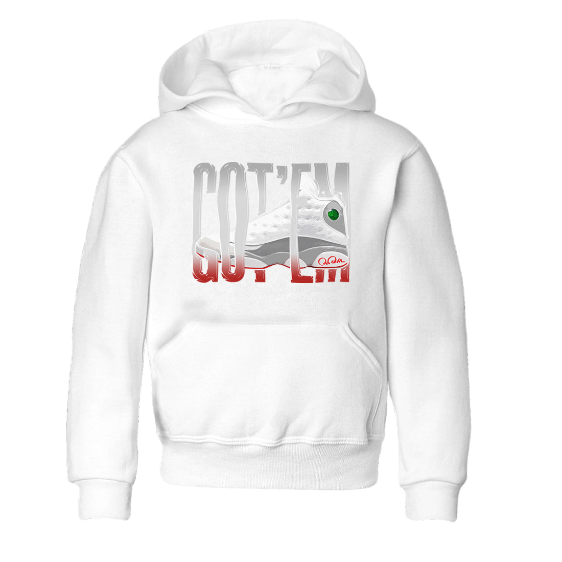 Air Jordan 13 Wolf Grey Sneaker Match Tees Wiggling Gotem Streetwear Sneaker Shirt AJ13 Wolf Grey Sneaker Release Tees Kids Shirts White 2