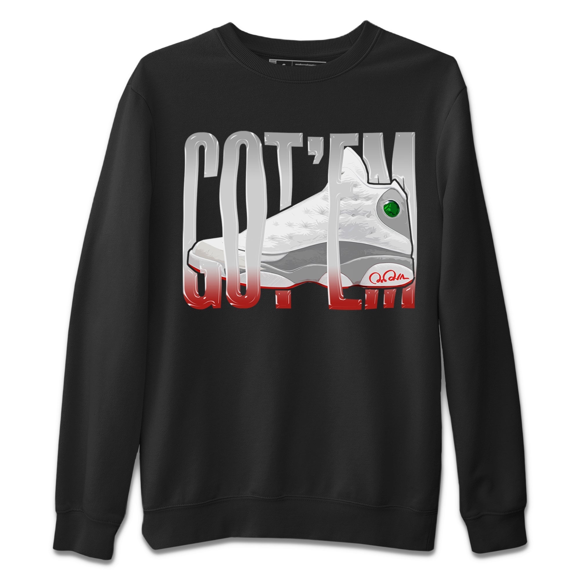 Air Jordan 13 Wolf Grey Sneaker Match Tees Wiggling Gotem Streetwear Sneaker Shirt AJ13 Wolf Grey Sneaker Release Tees Unisex Shirts Black 2