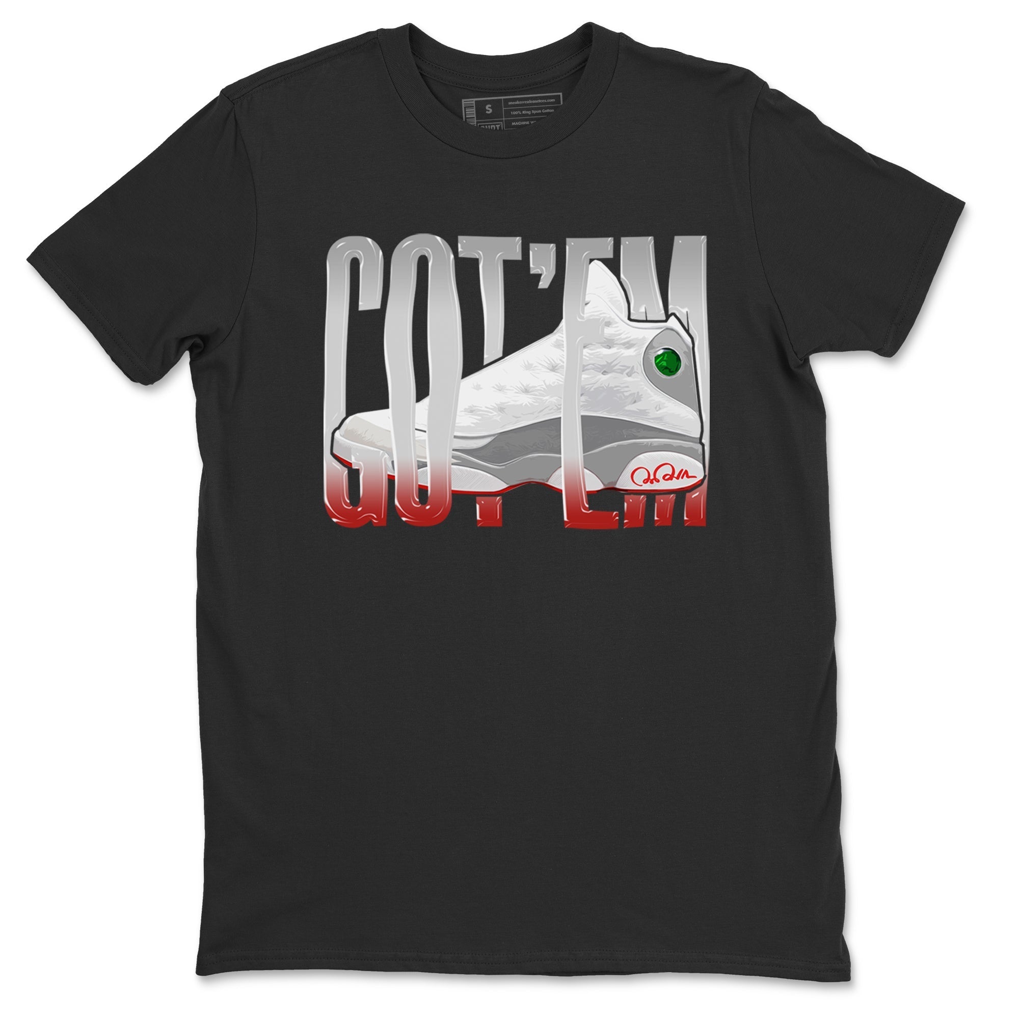 Air Jordan 13 Wolf Grey Sneaker Match Tees Wiggling Gotem Streetwear Sneaker Shirt AJ13 Wolf Grey Sneaker Release Tees Unisex Shirts Black 2