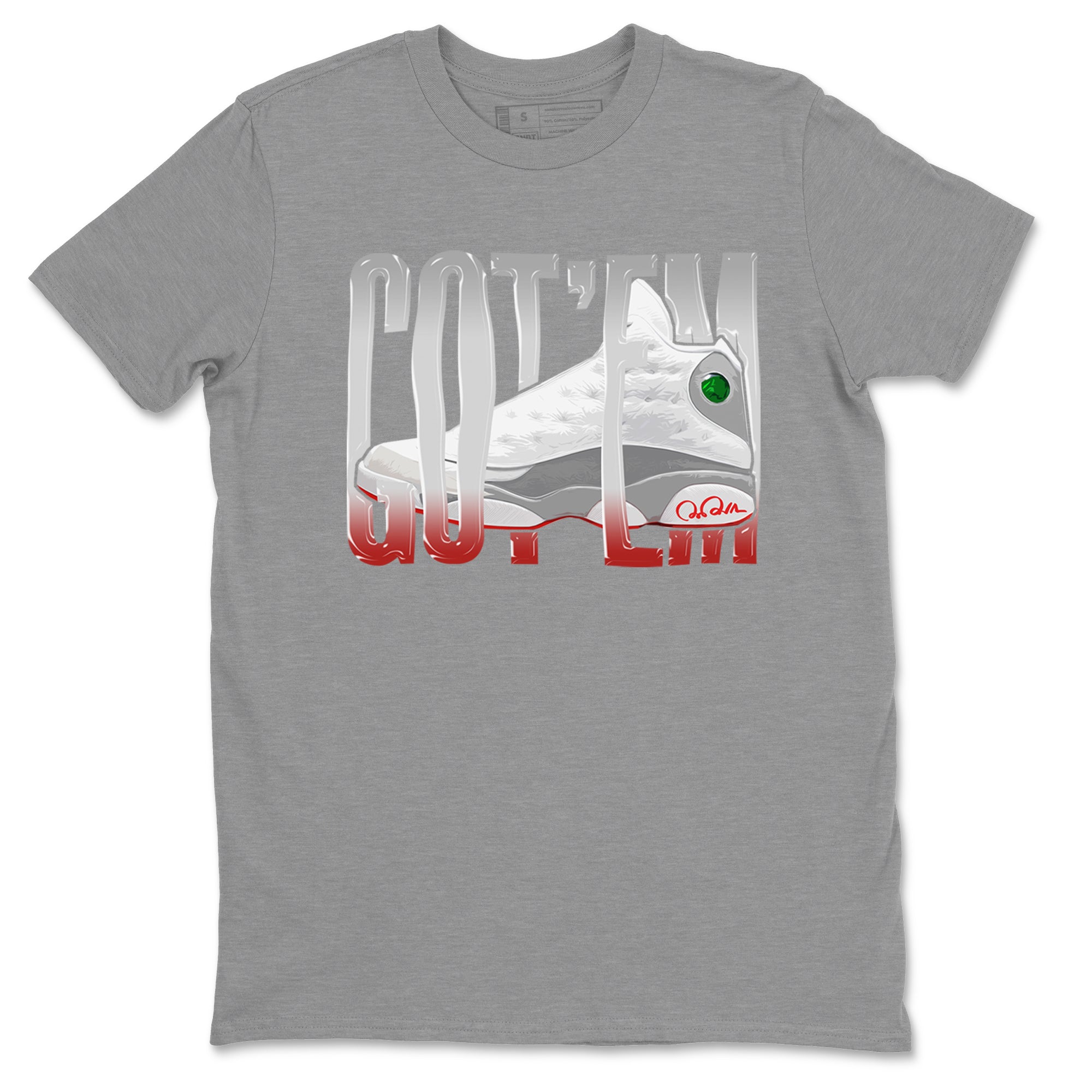 Air Jordan 13 Wolf Grey Sneaker Match Tees Wiggling Gotem Streetwear Sneaker Shirt AJ13 Wolf Grey Sneaker Release Tees Unisex Shirts Heather Grey 2
