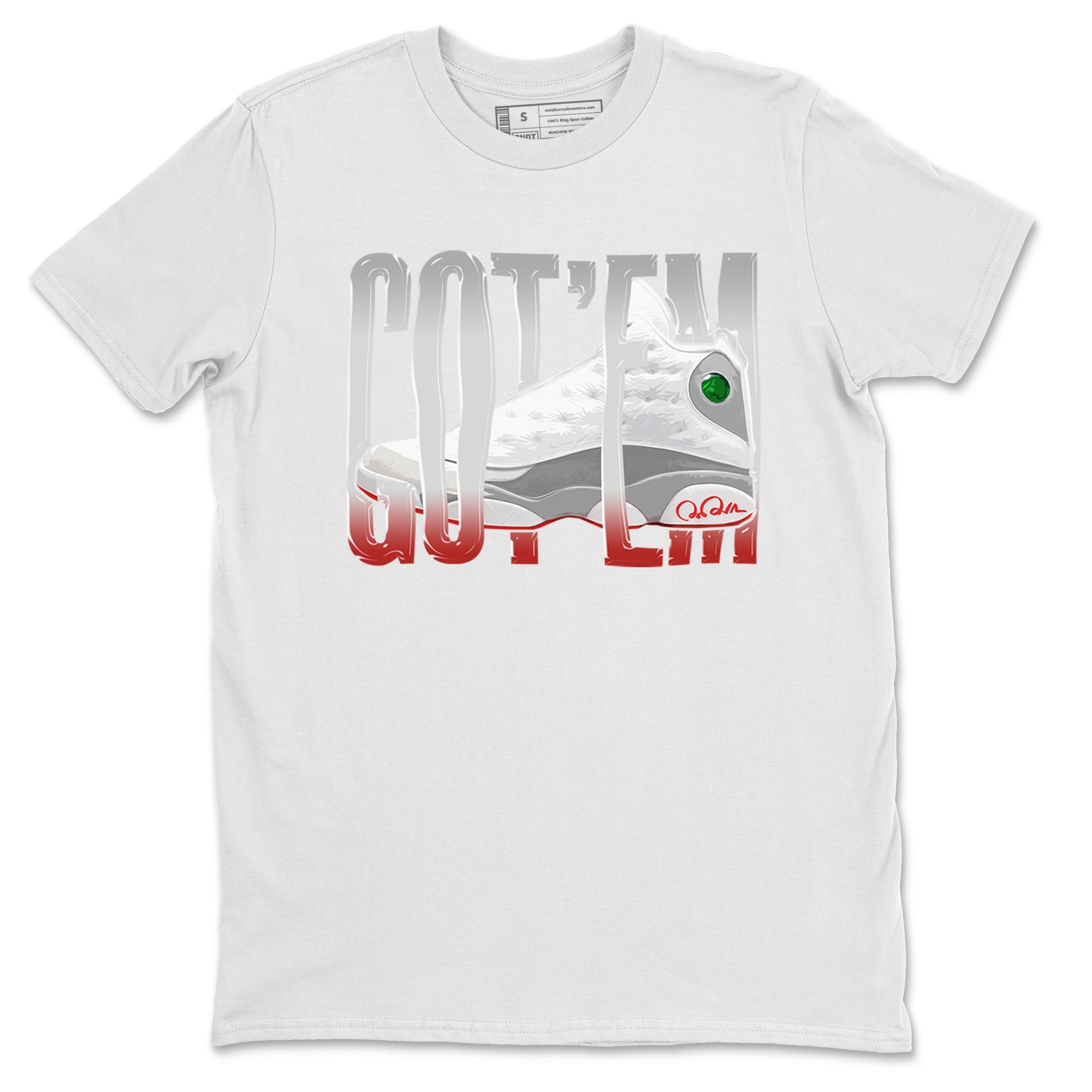 Air Jordan 13 Wolf Grey Sneaker Match Tees Wiggling Gotem Streetwear Sneaker Shirt AJ13 Wolf Grey Sneaker Release Tees Unisex Shirts White 2