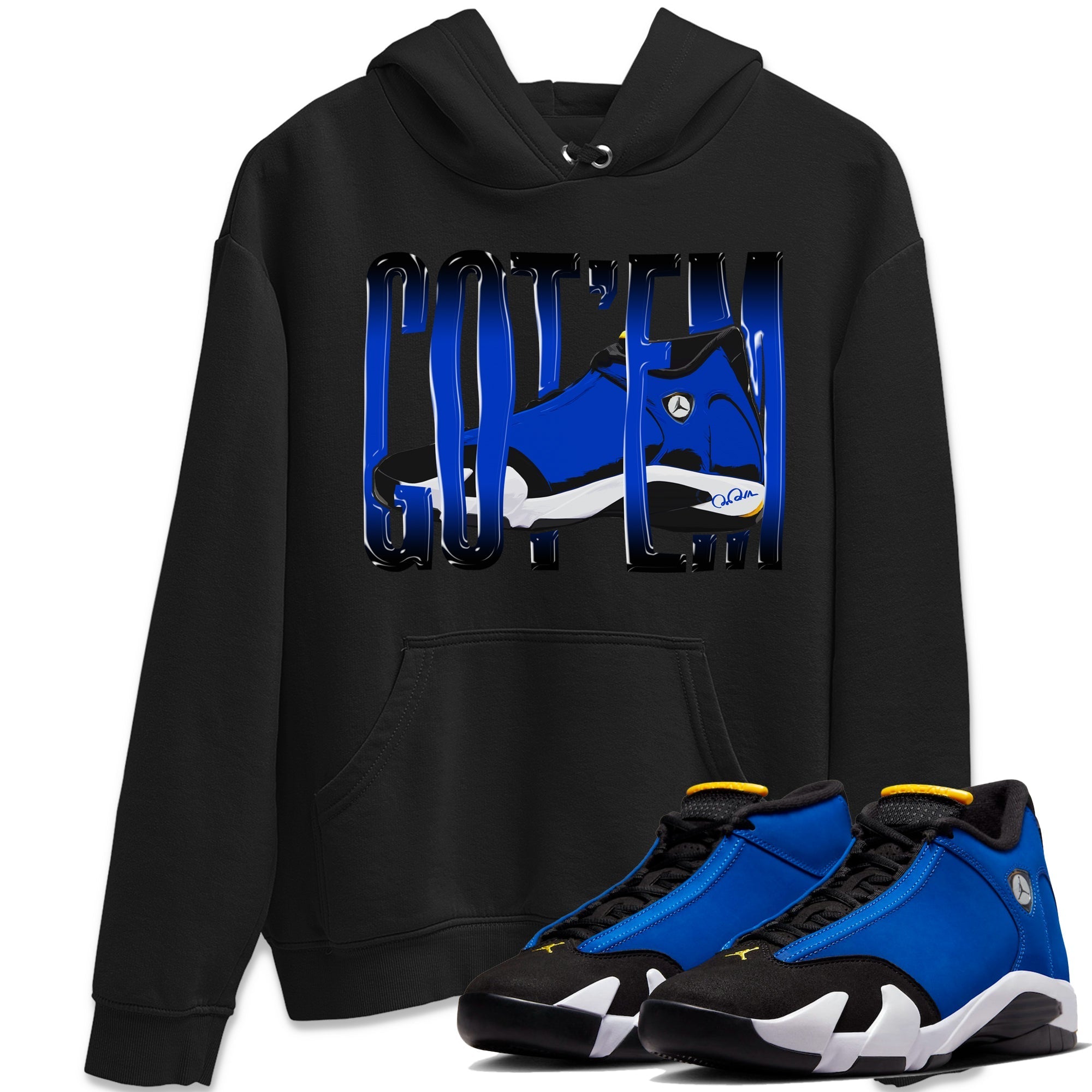 Air Jordan 14 Laney Sneaker Match Tees Wiggling Gotem Streetwear Sneaker Shirt AJ14 Laney Sneaker Release Tees Unisex Shirts Black 1