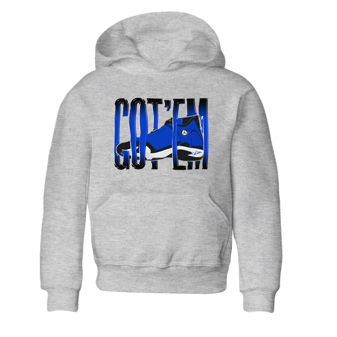 Air Jordan 14 Laney Sneaker Match Tees Wiggling Gotem Streetwear Sneaker Shirt AJ14 Laney Sneaker Release Tees Kids Shirts Heather Grey 2