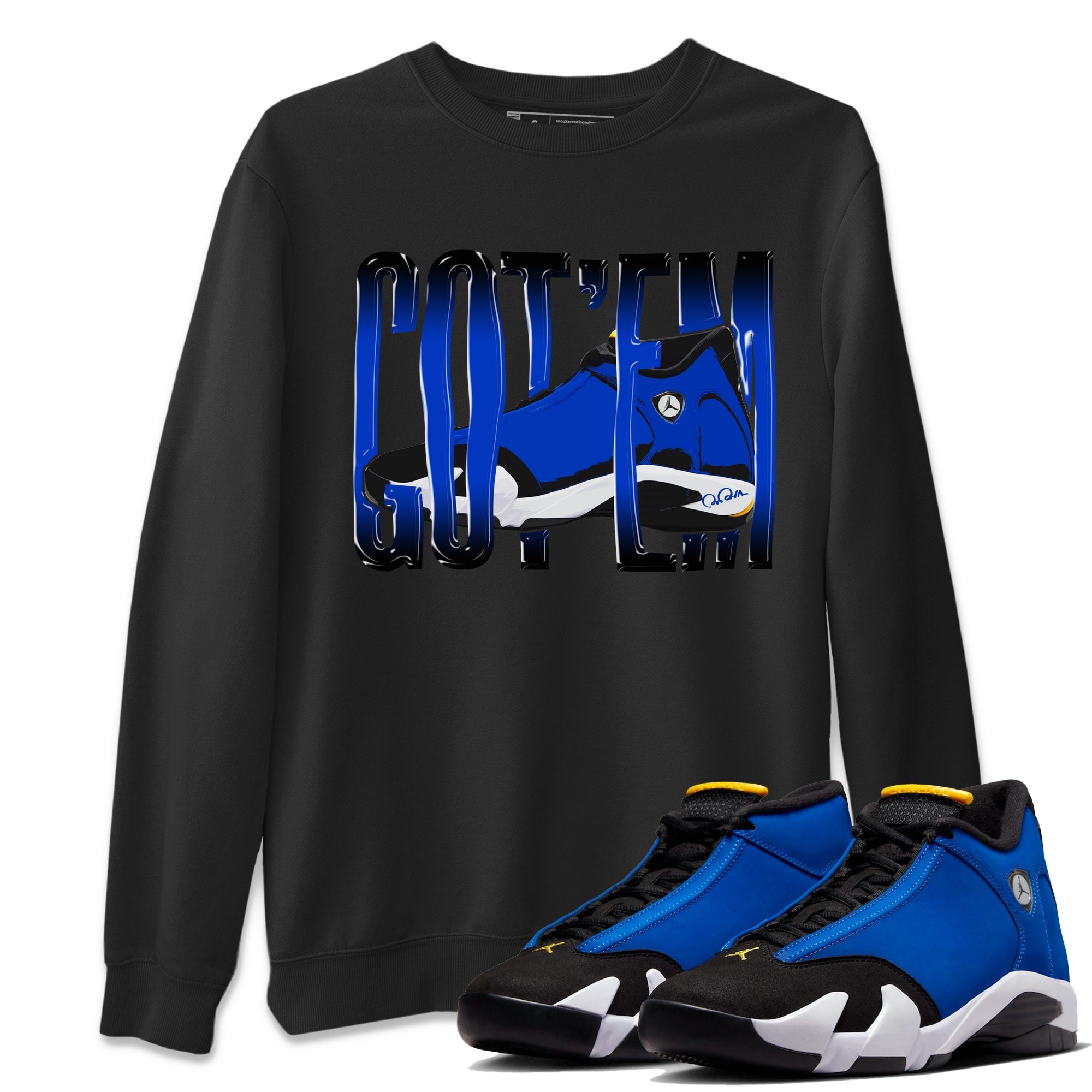 Air Jordan 14 Laney Sneaker Match Tees Wiggling Gotem Streetwear Sneaker Shirt AJ14 Laney Sneaker Release Tees Unisex Shirts Black 1