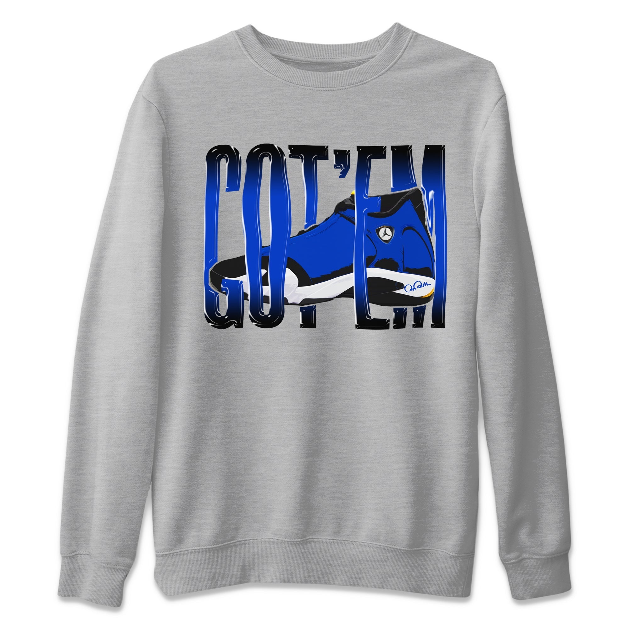 Air Jordan 14 Laney Sneaker Match Tees Wiggling Gotem Streetwear Sneaker Shirt AJ14 Laney Sneaker Release Tees Unisex Shirts Heather Grey 2