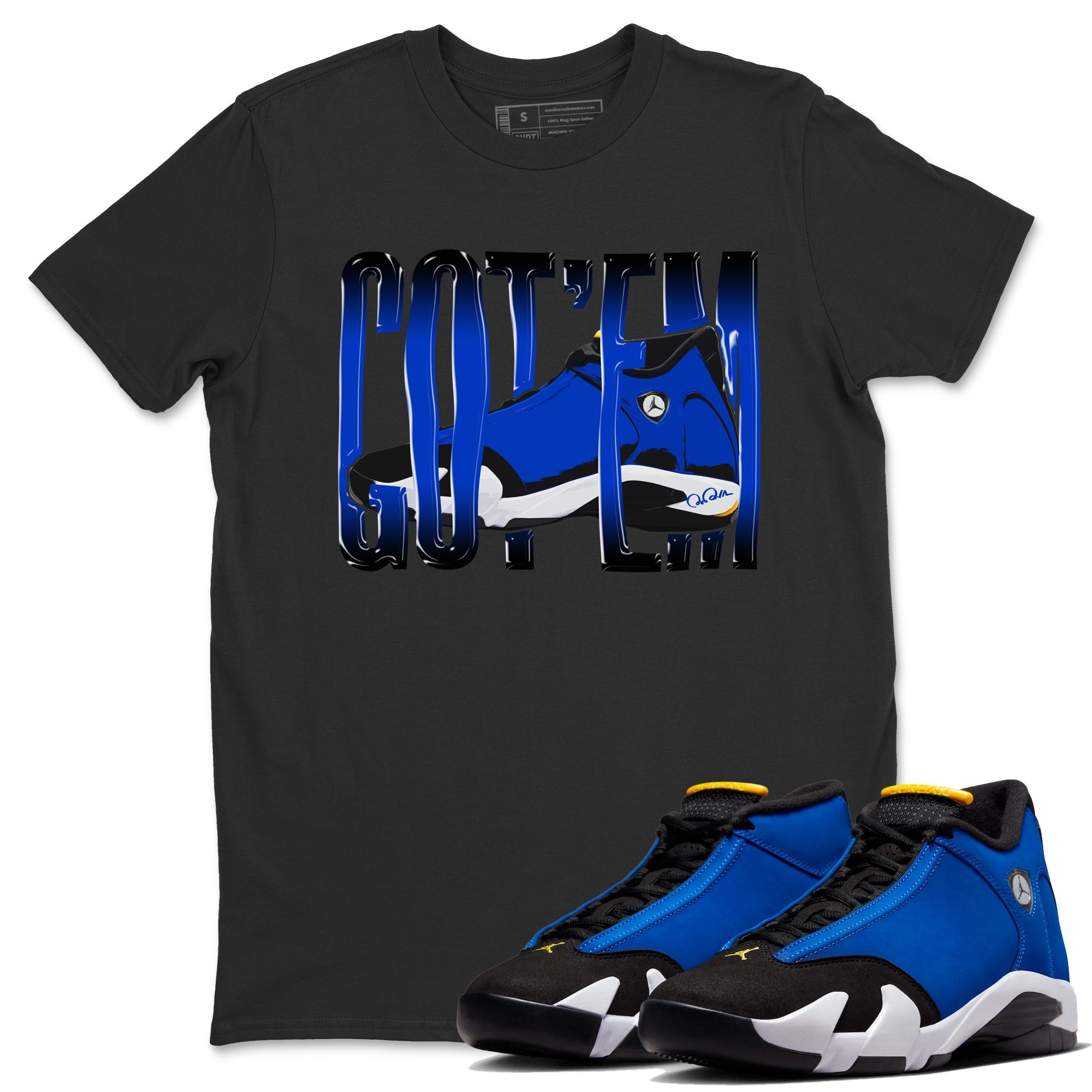 Air Jordan 14 Laney Sneaker Match Tees Wiggling Gotem Streetwear Sneaker Shirt AJ14 Laney Sneaker Release Tees Unisex Shirts Black 1