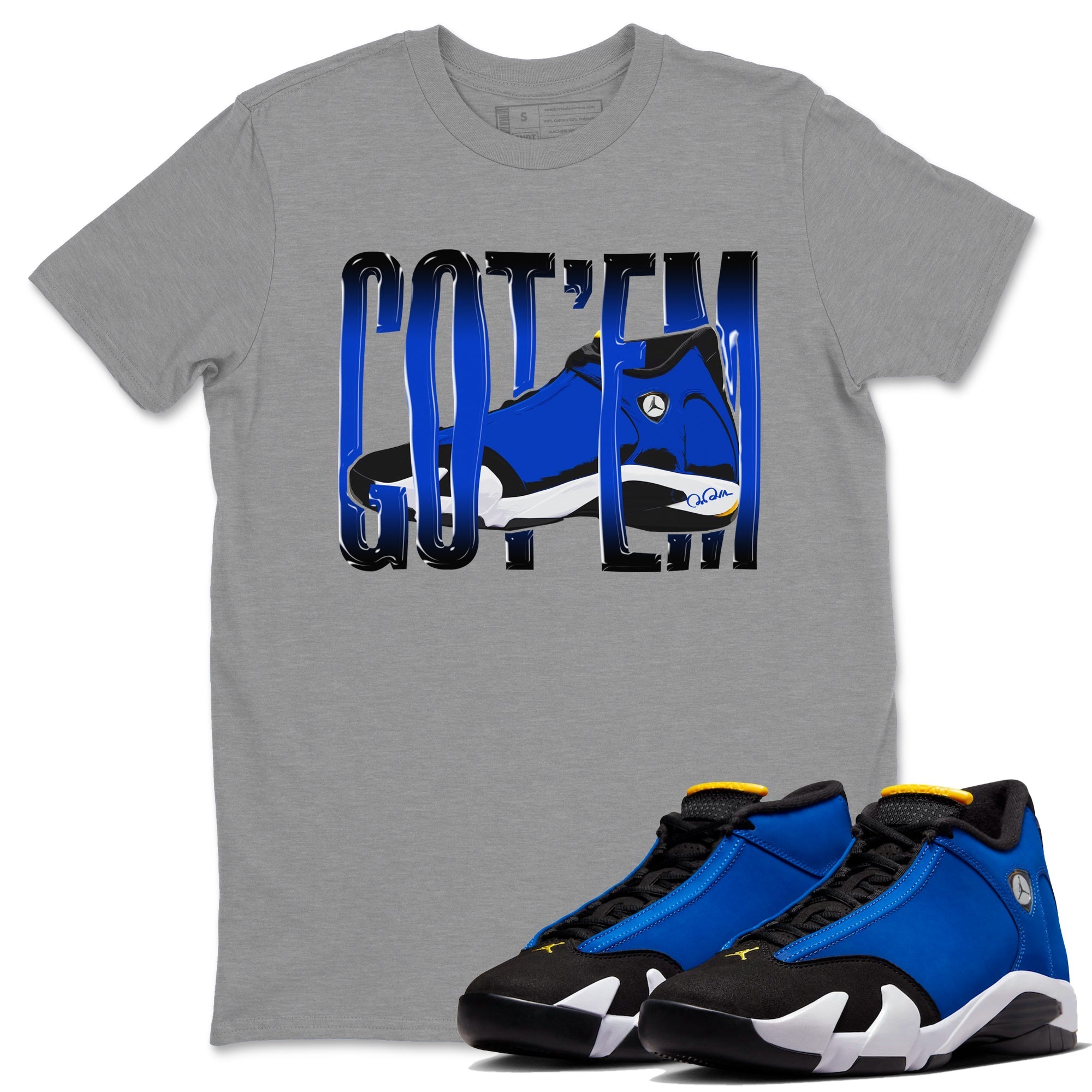 Air Jordan 14 Laney Sneaker Match Tees Wiggling Gotem Streetwear Sneaker Shirt AJ14 Laney Sneaker Release Tees Unisex Shirts Heather Grey 1