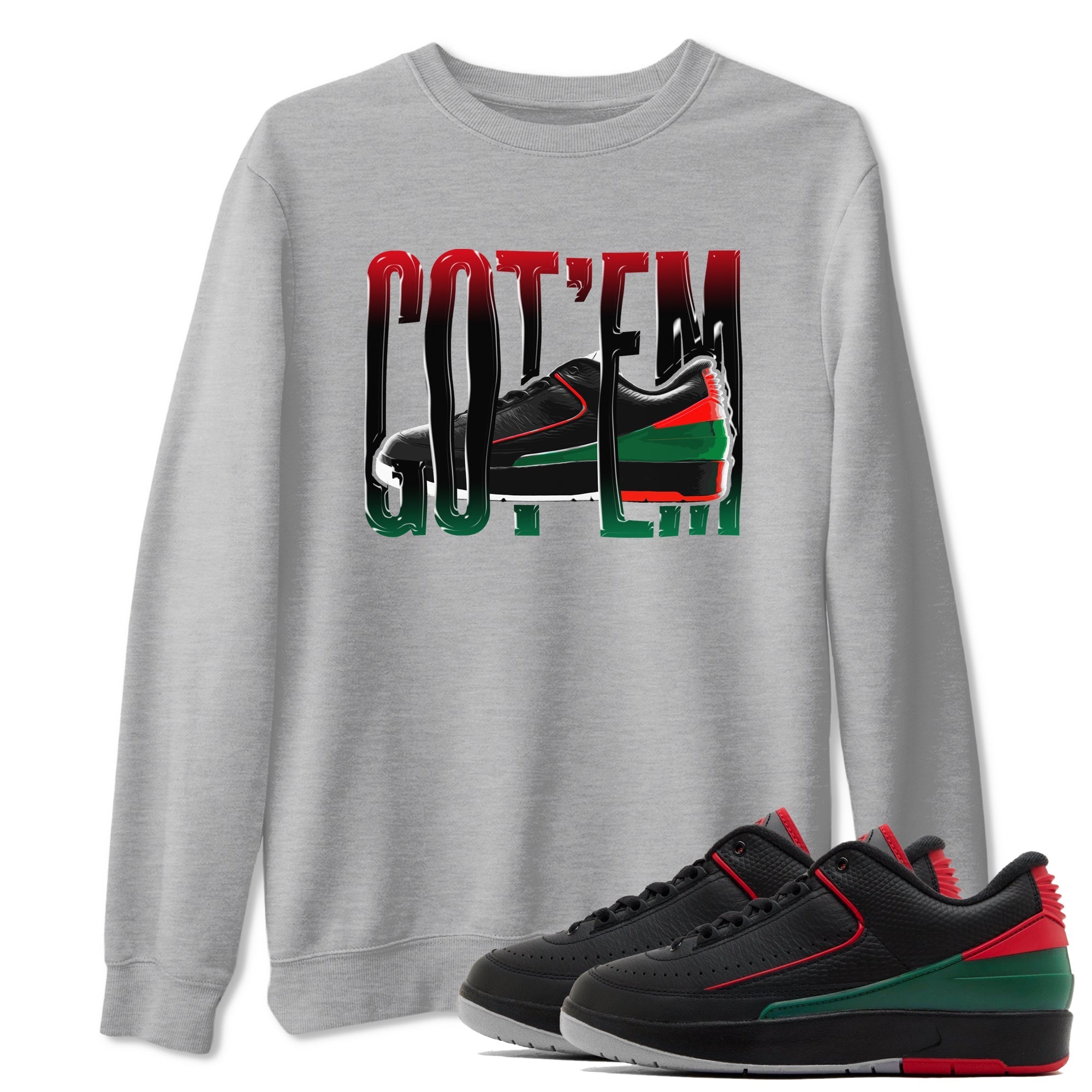 Jordan 2 Low Christmas X-mas Holiday special gift shirt to match jordans Wiggling Gotem sneaker tees Air Jordan 2 Christmas Drip Gear Zone Unisex Heather Grey 1 T-Shirt
